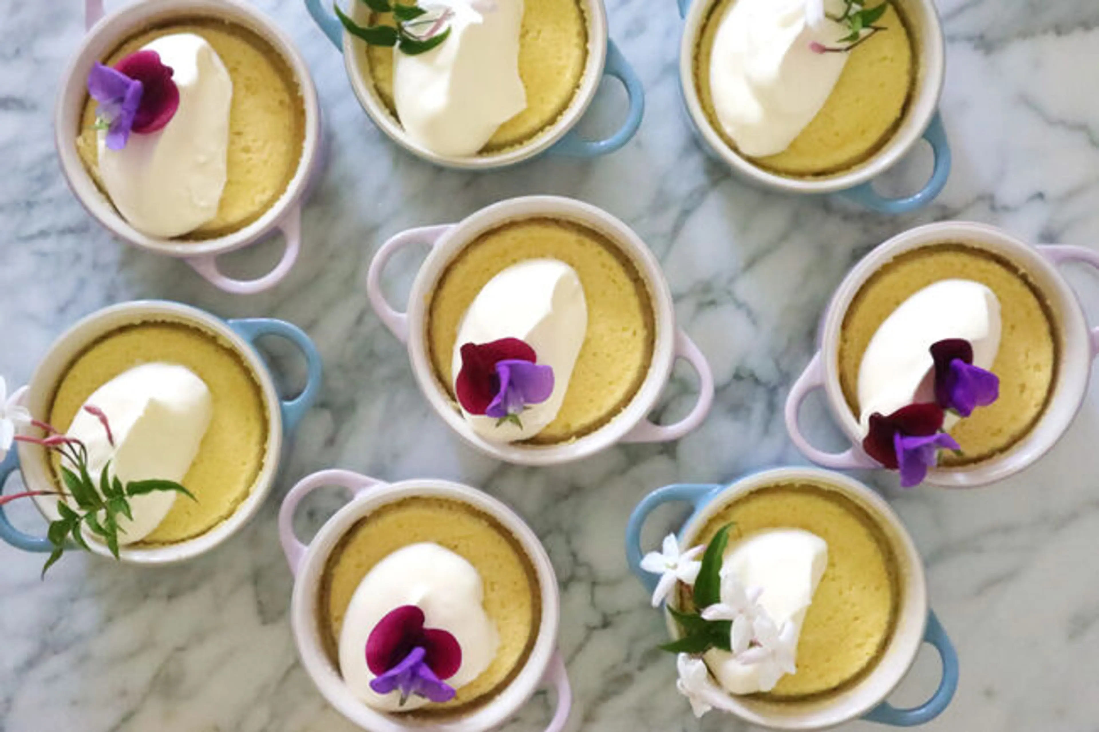 Lemon Pudding with Chantilly Cream