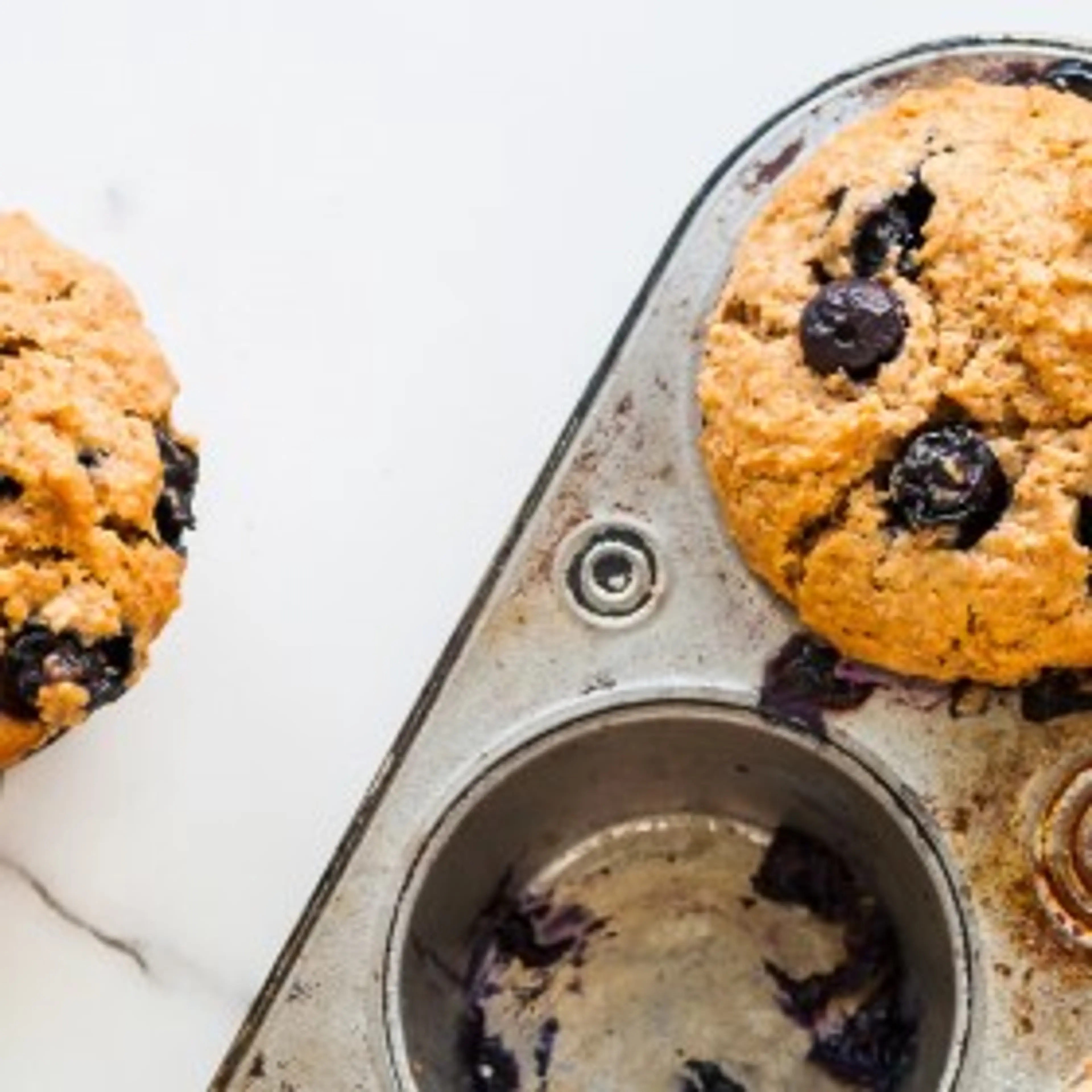 Low Sugar Blueberry Bran Muffins