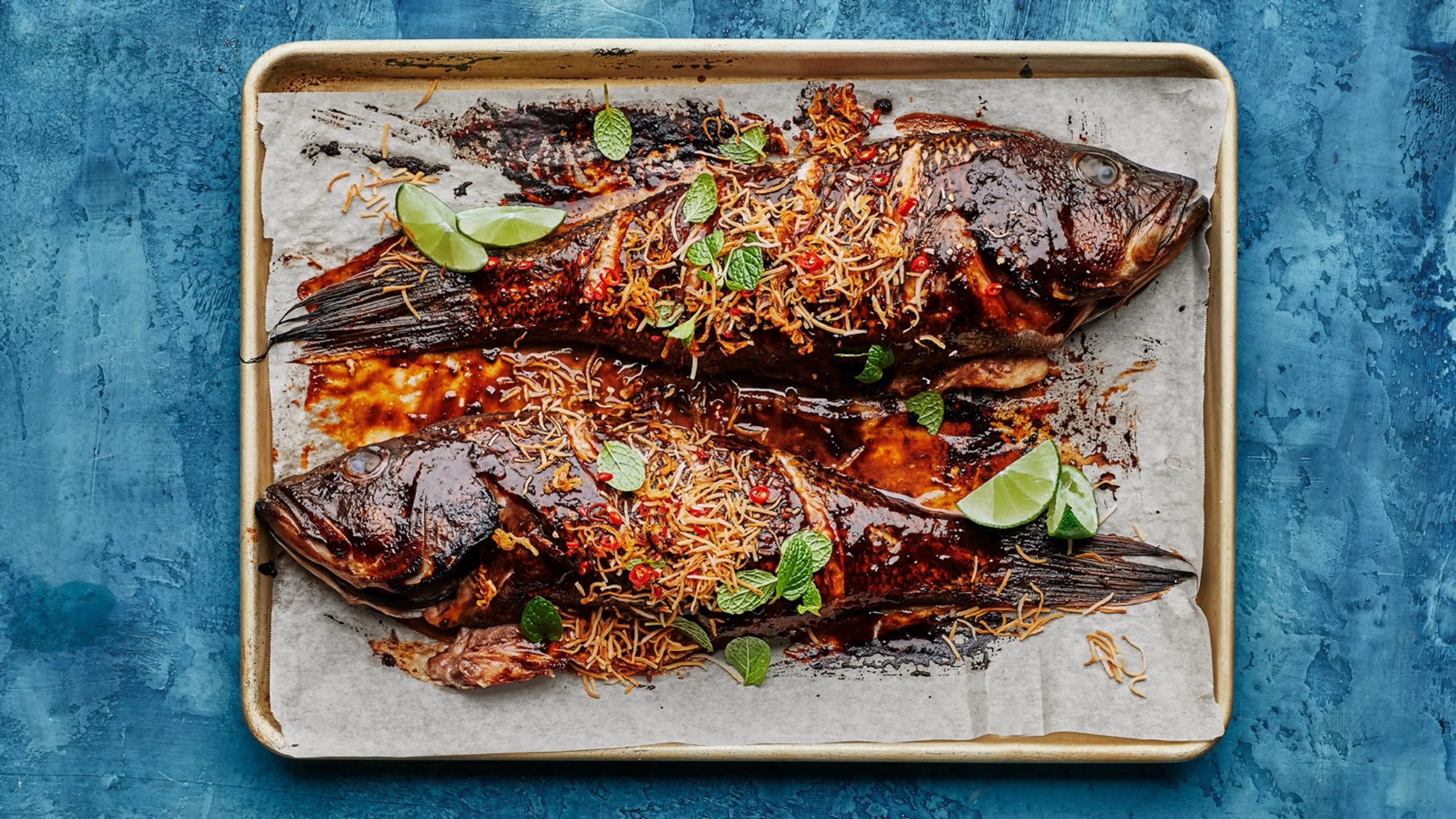 Black Bass With Coconut-Herb Salad