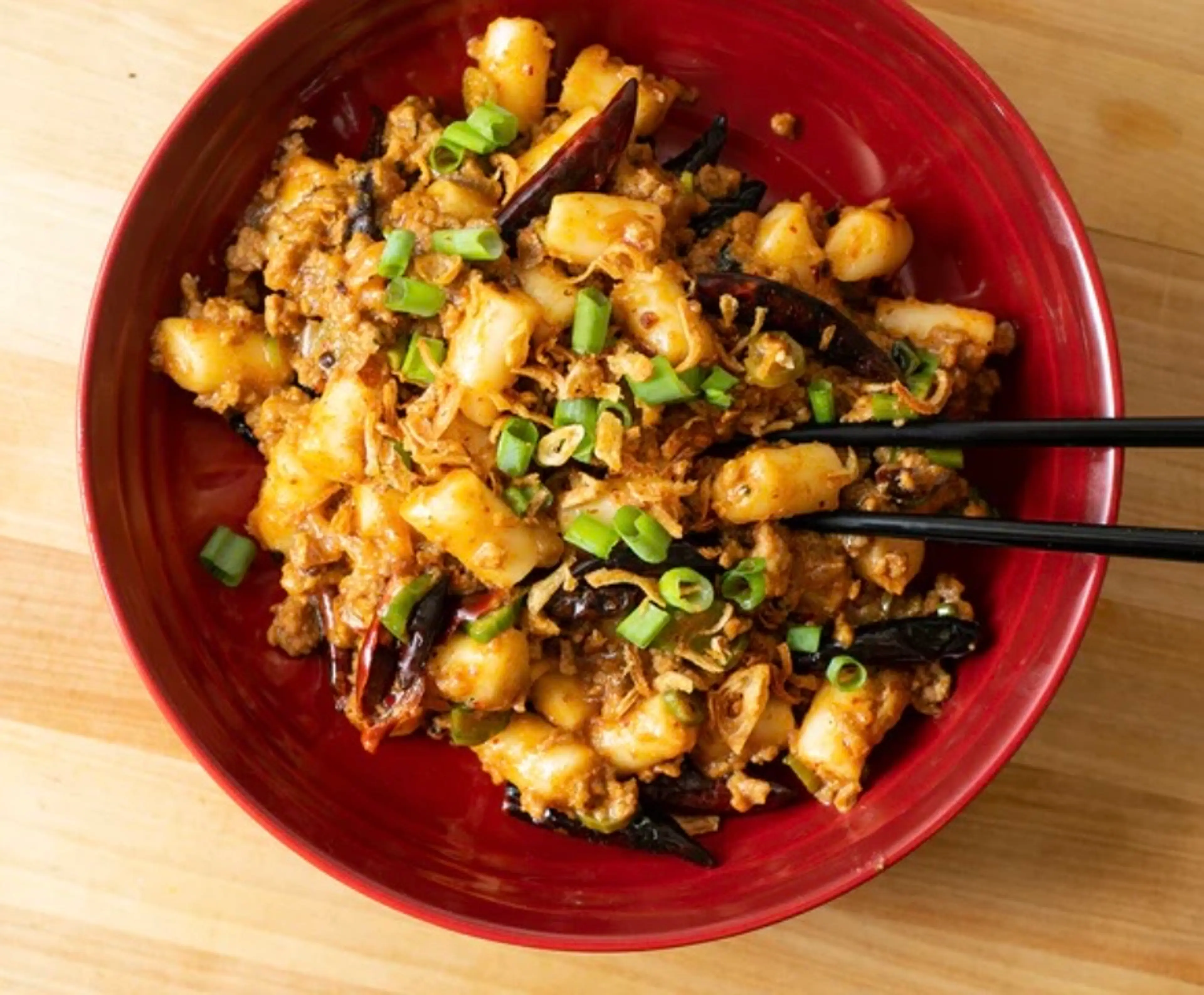 Spicy Pork and Rice Cakes