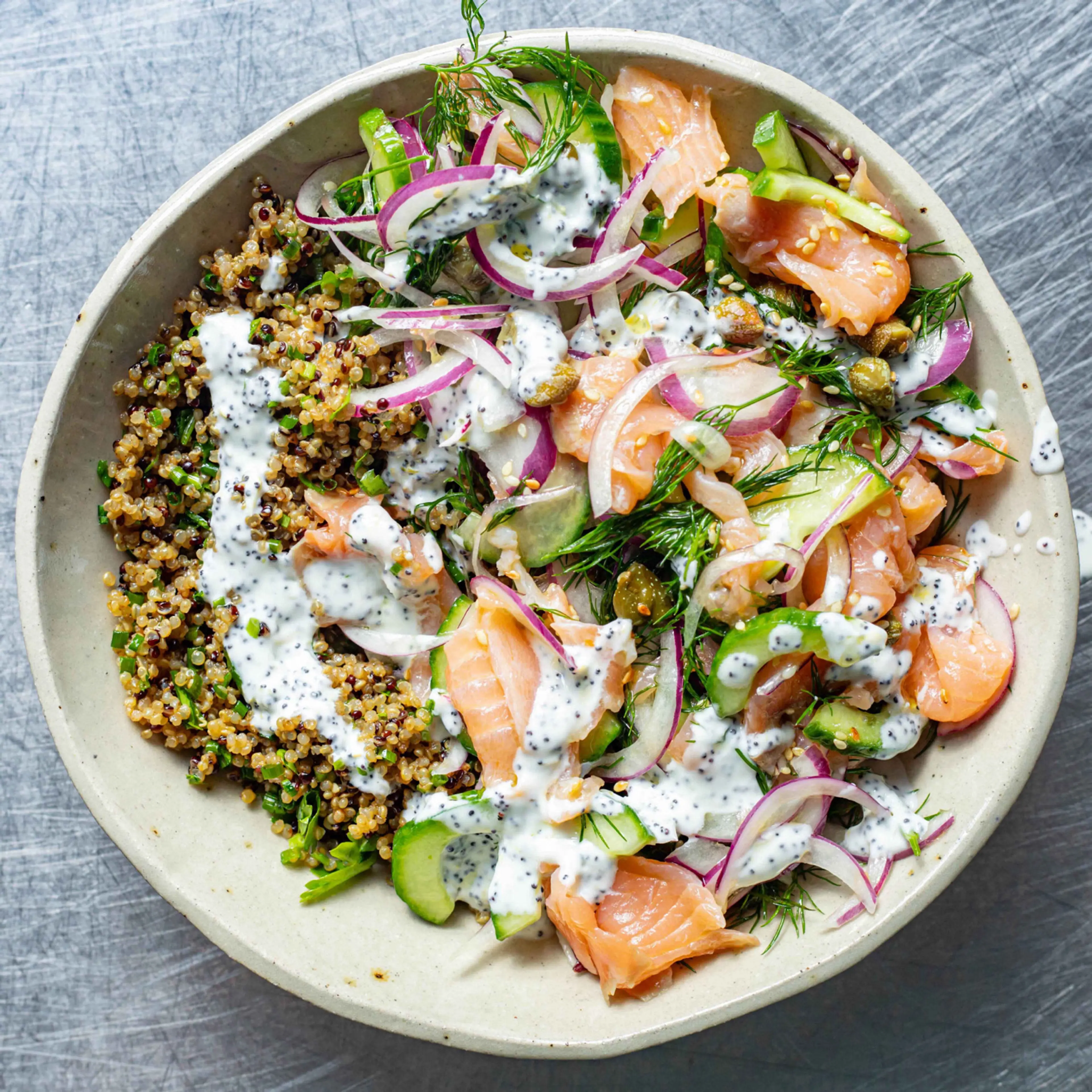 Everything But The Bagel Smoked Salmon Quinoa Bowl