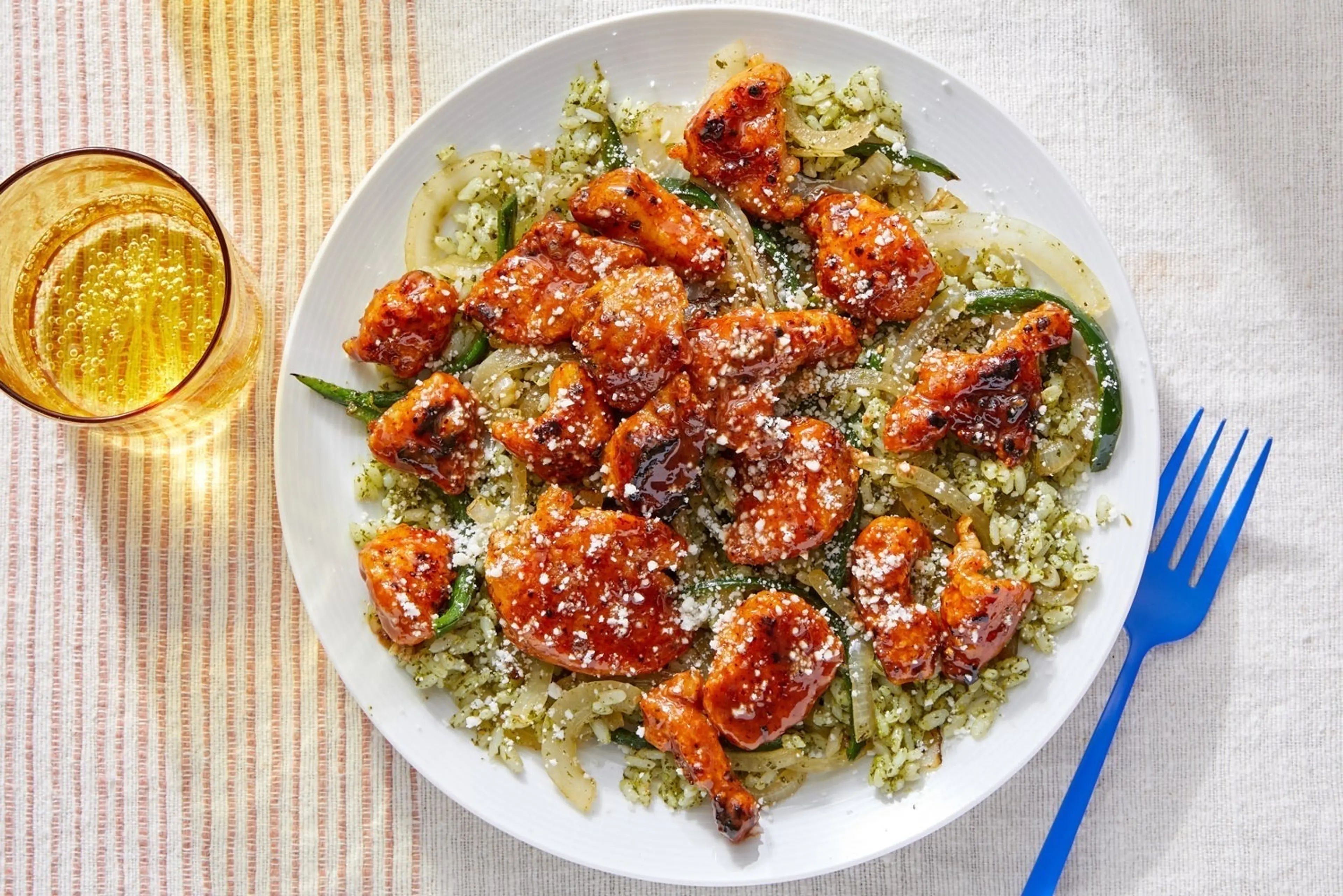 Creamy Chipotle Chicken with Cilantro Rice & Cotija Cheese