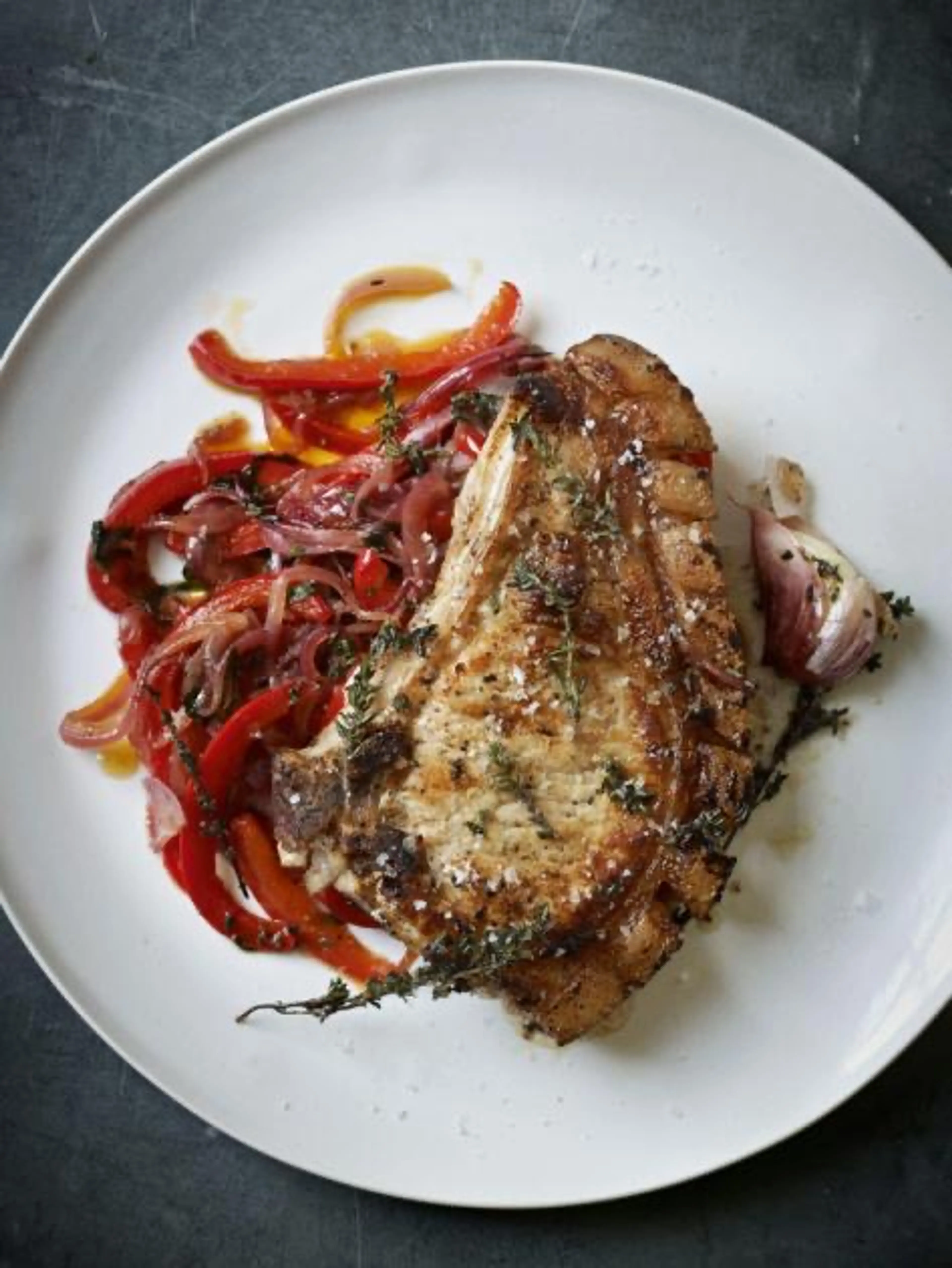 Pork Chops with Sweet and Sour Peppers