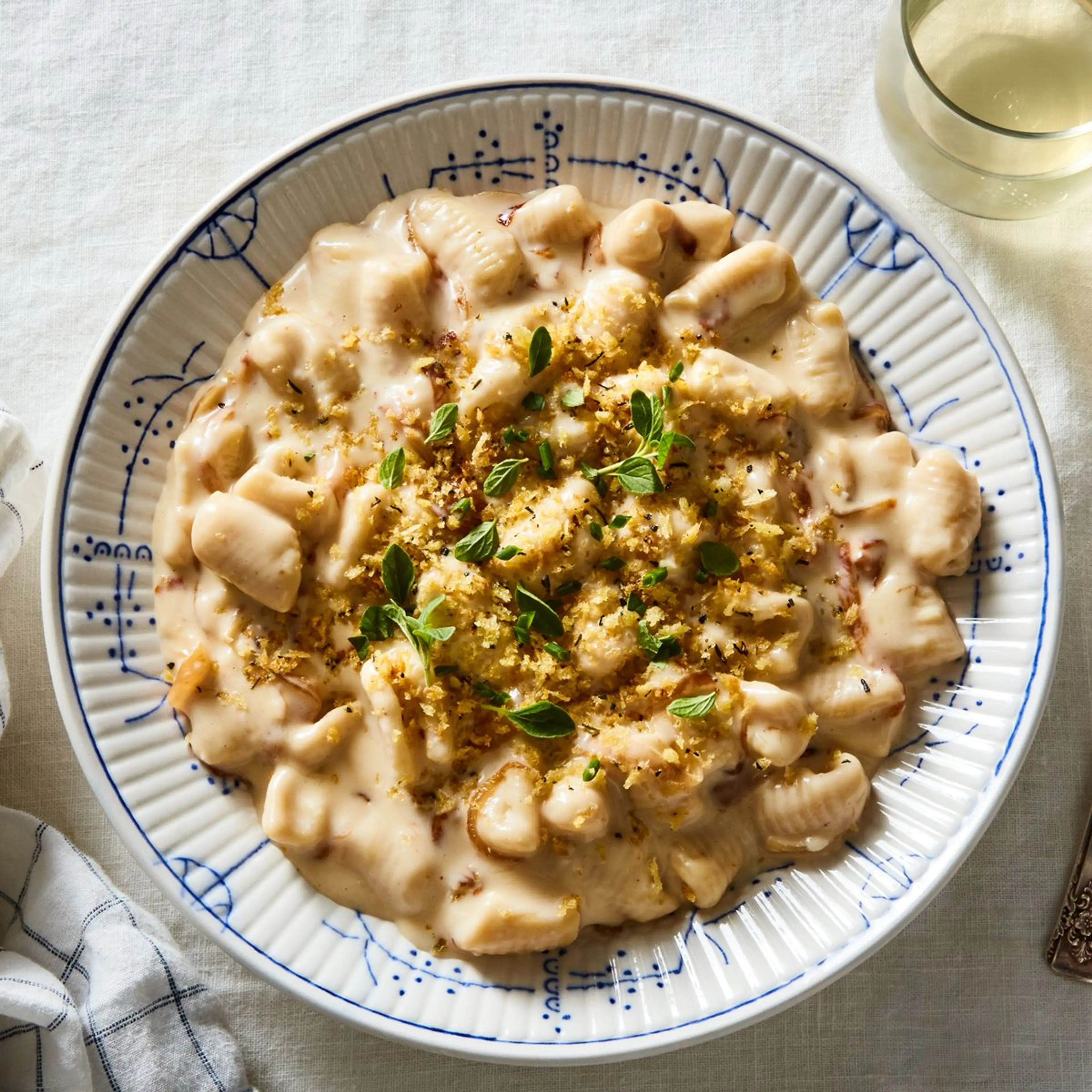 Gnocchetti Sardi With Caramelized Onions, 3 Cheeses & Herby 