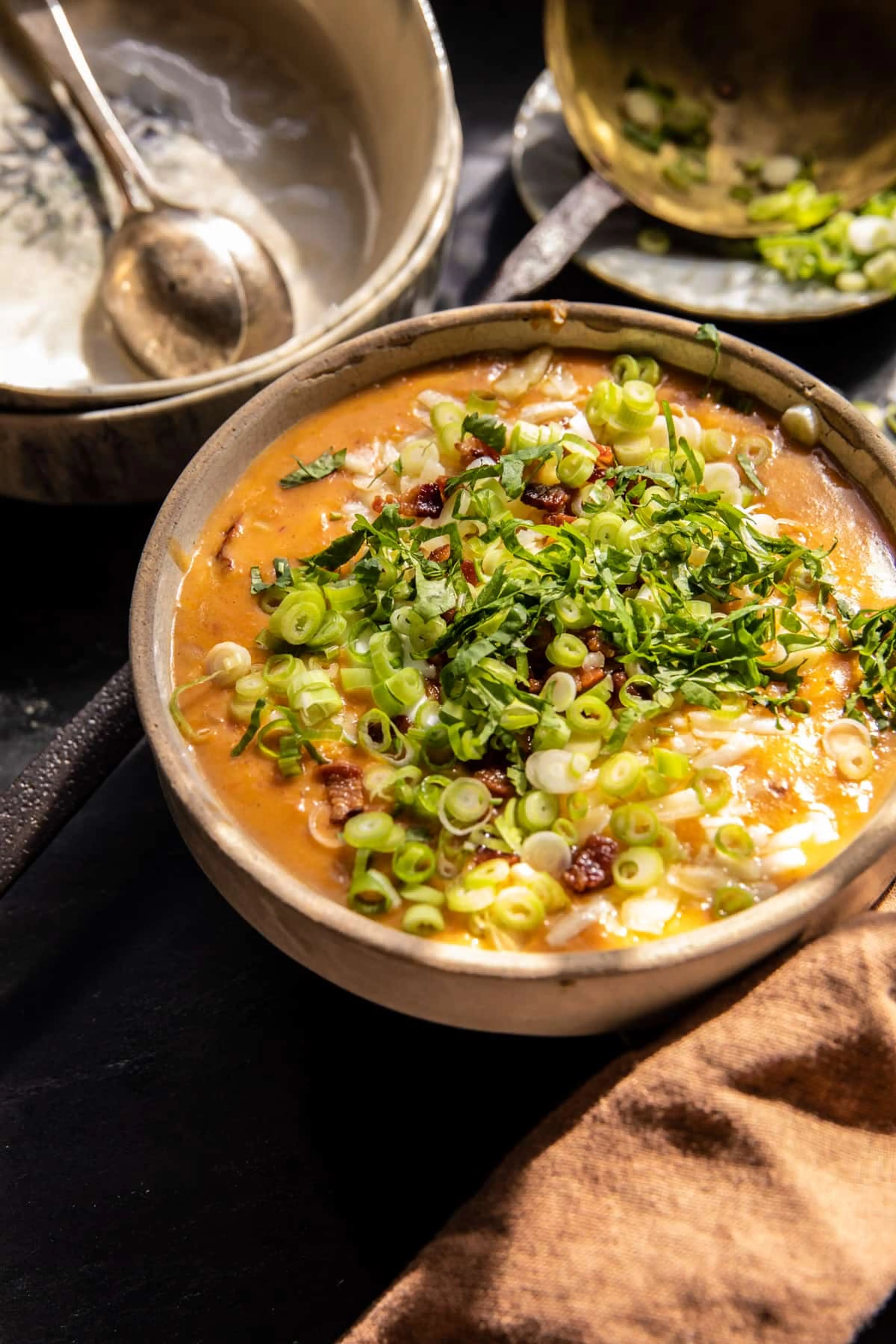 Baked Chipotle Cheddar Sweet Potato Chowder