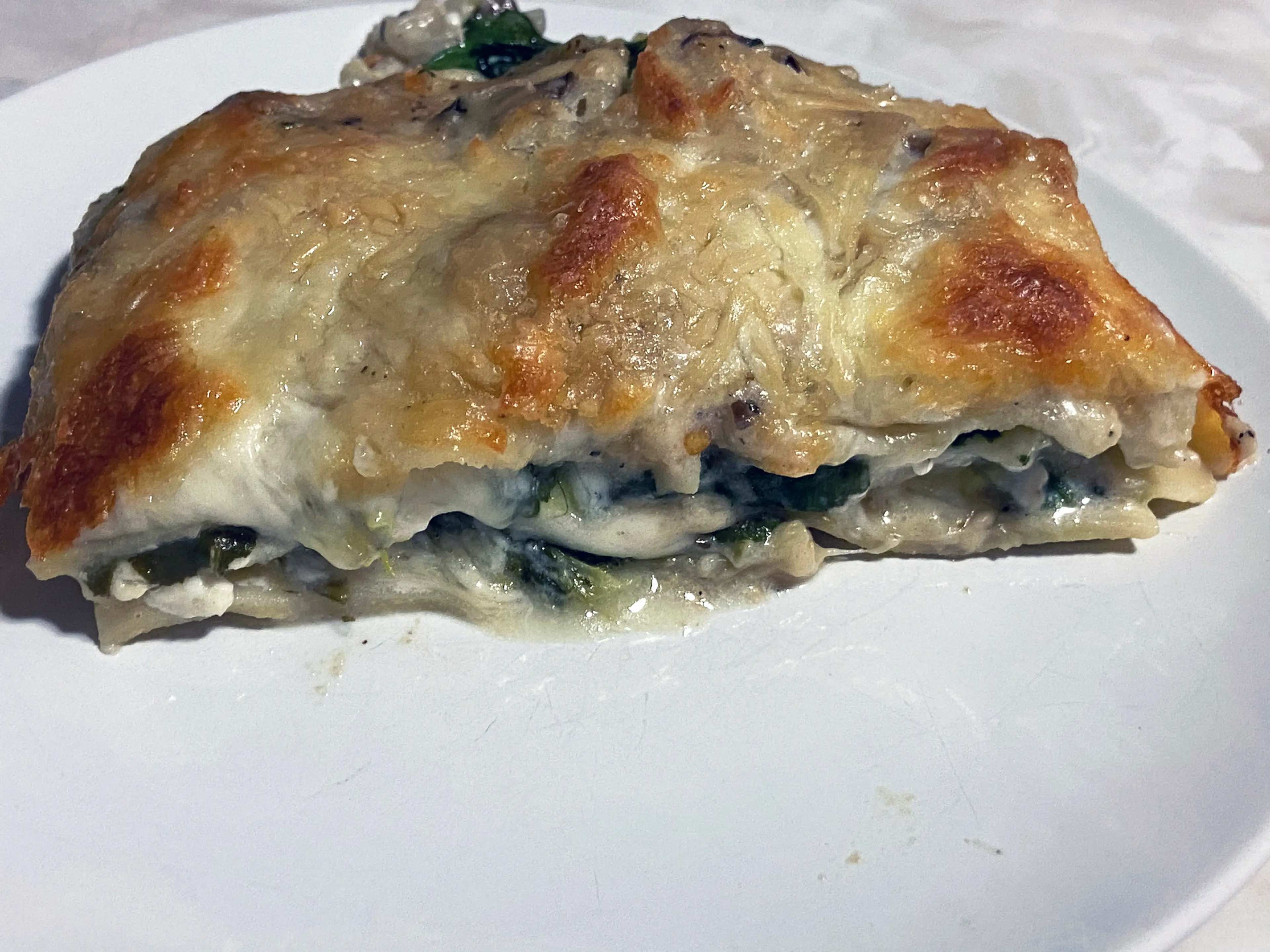 Cheesy Spinach and Mushroom Lasagna