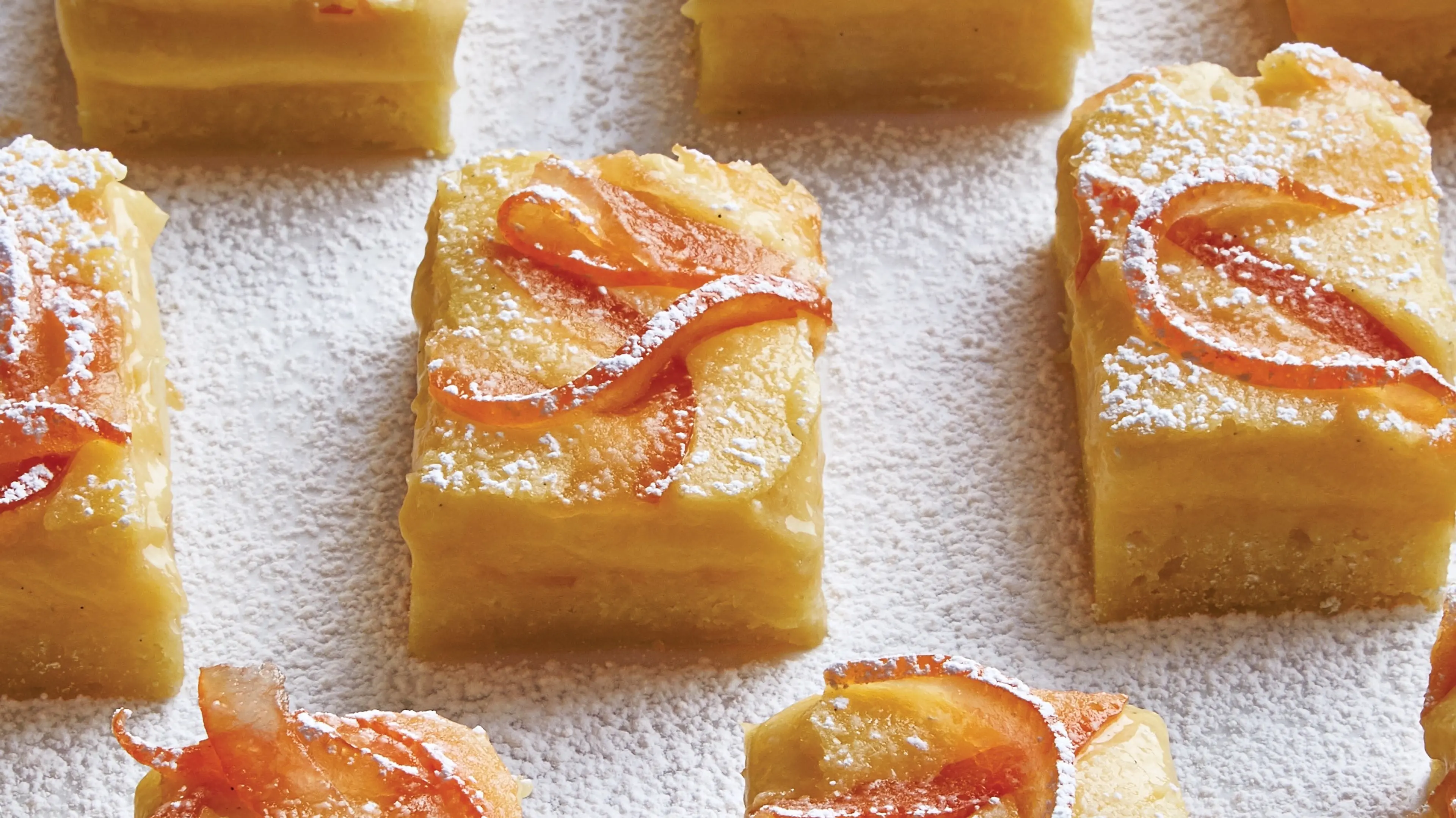 Grapefruit Bars with Candied Zest