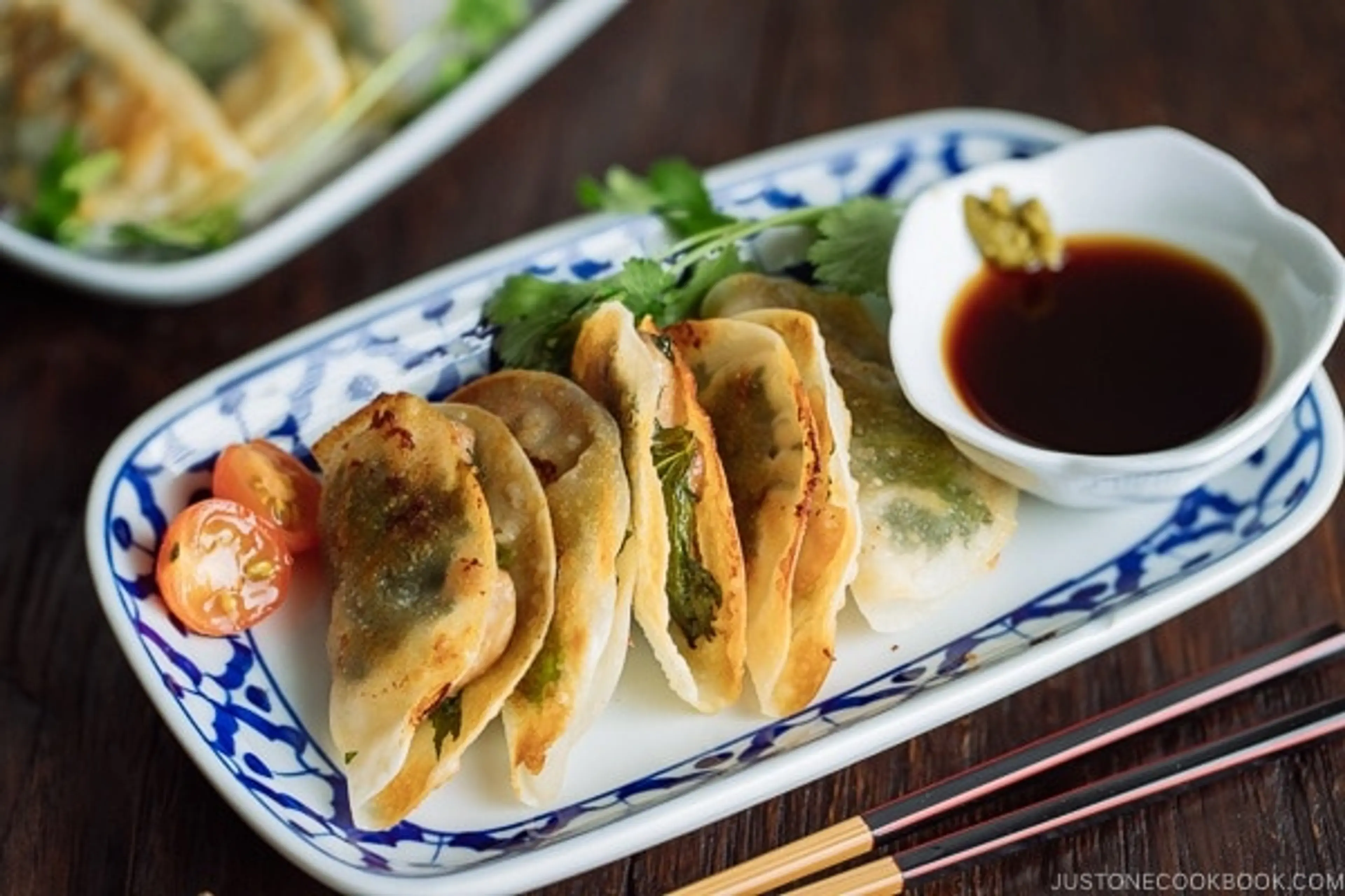 Chicken Shiso Gyoza with Yuzu Kosho and Ponzu Sauce