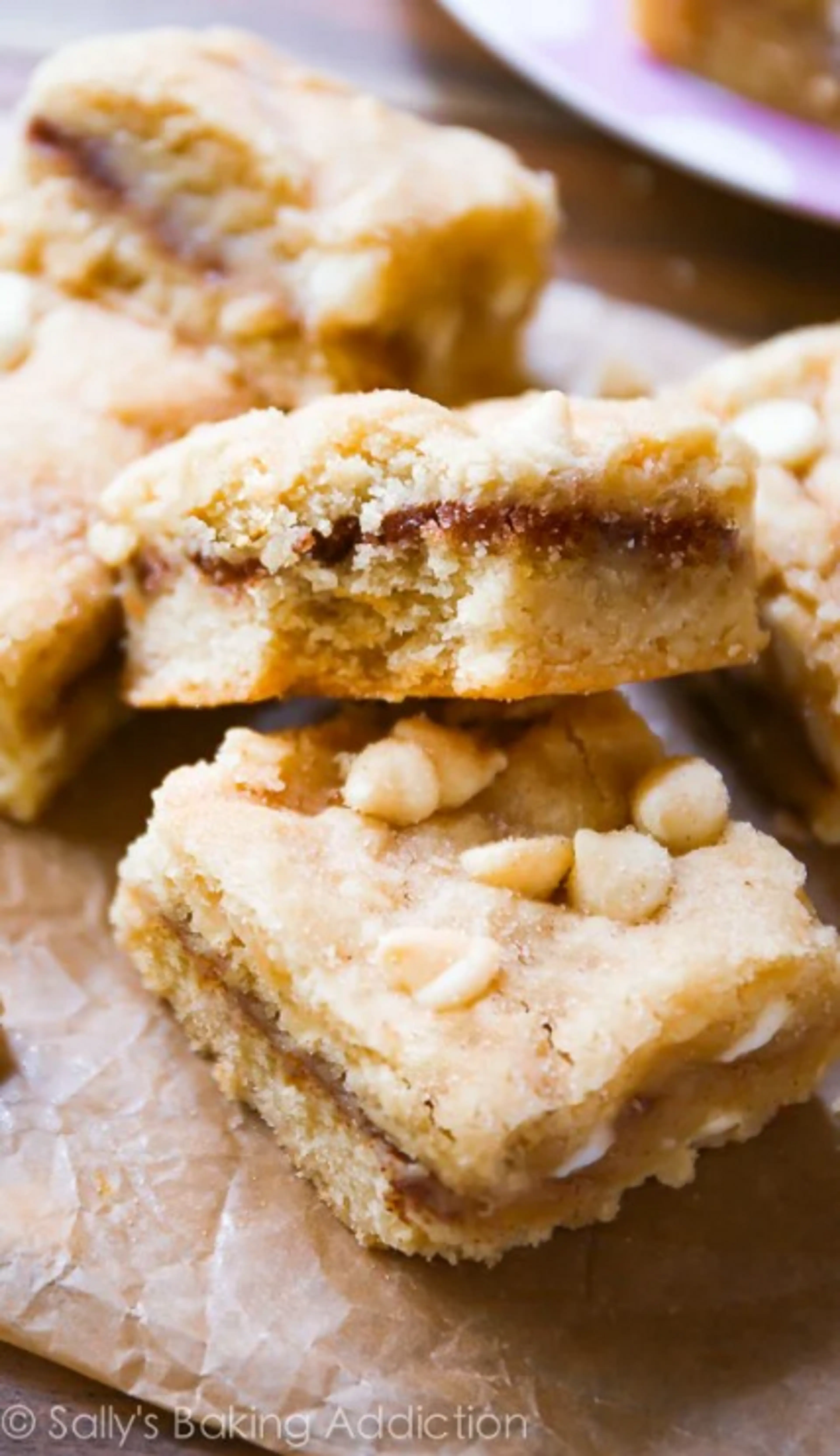 White Chocolate Snickerdoodle Blondies