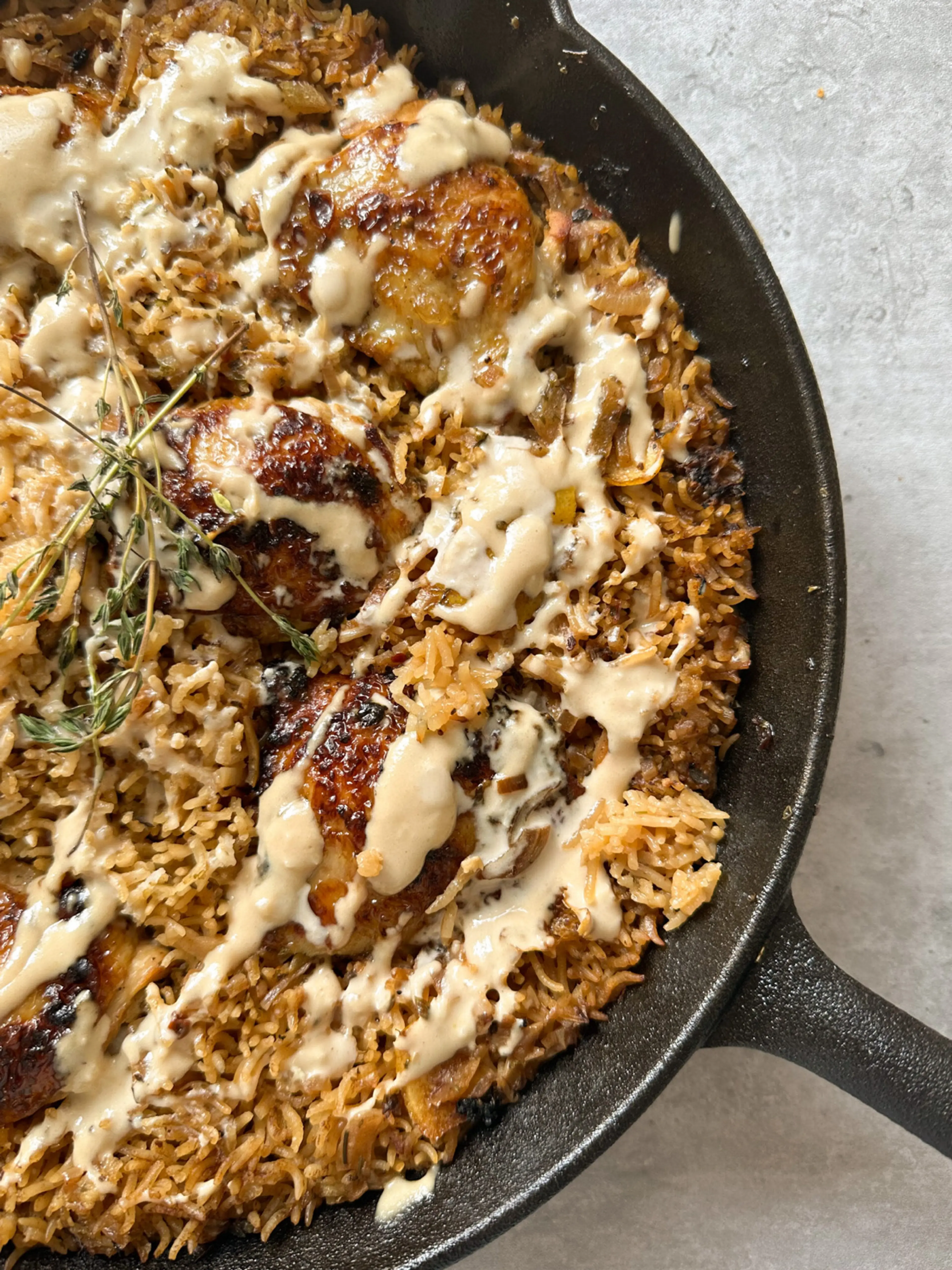 Lemon & Garlic Tahini Chicken & Rice