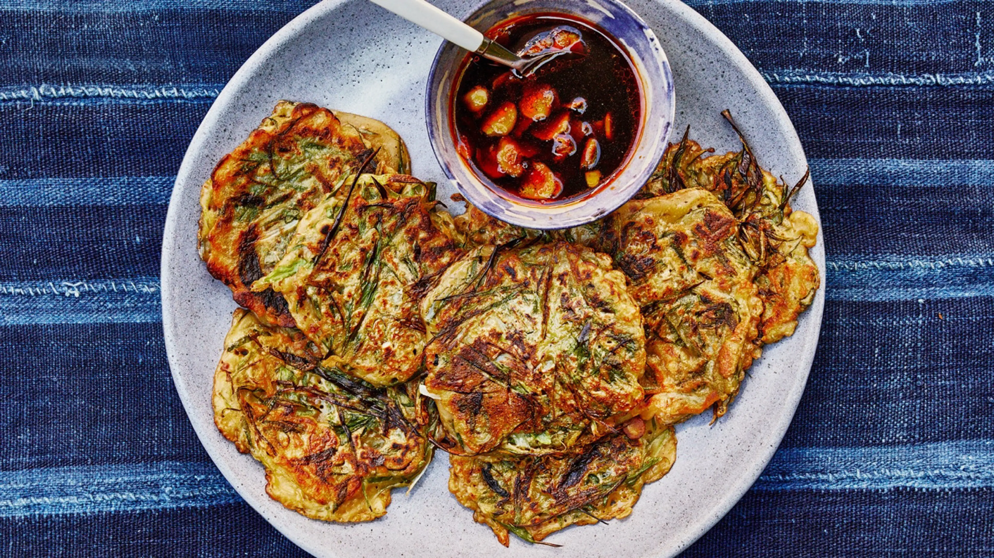 Scallion Pancakes With Chili-Ginger Dipping Sauce