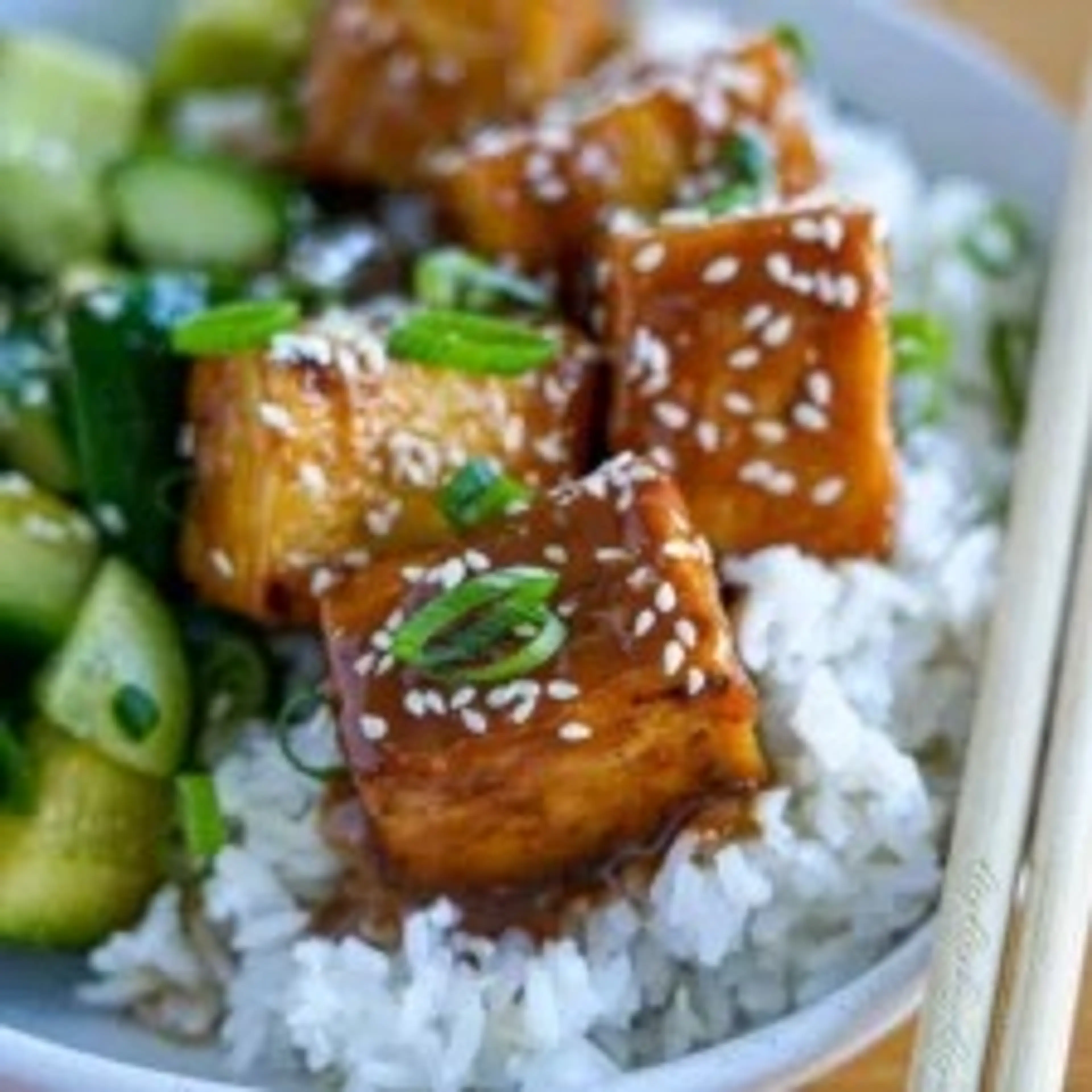 Crispy Sticky Tofu Bowls