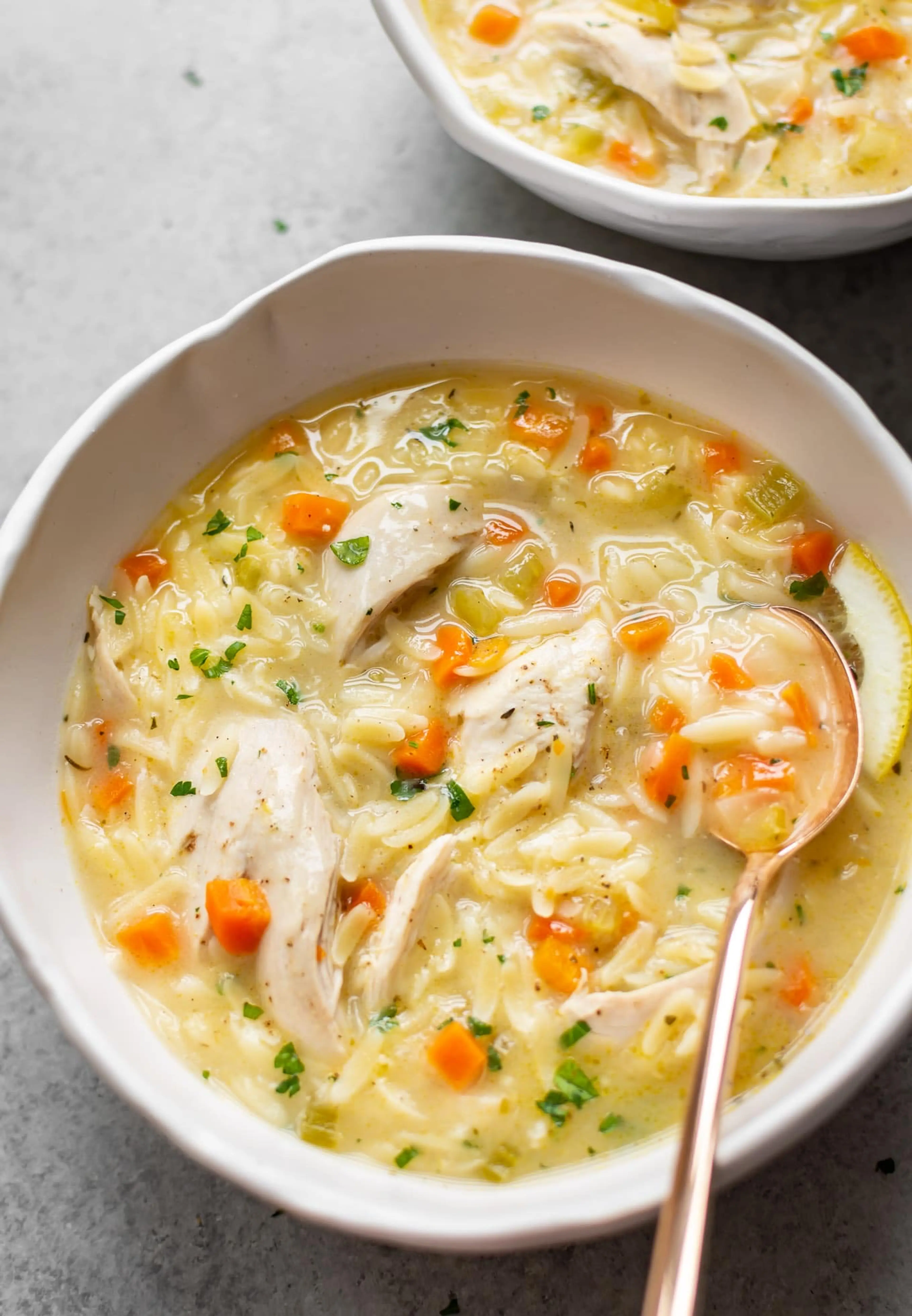 Lemon Chicken Orzo Soup