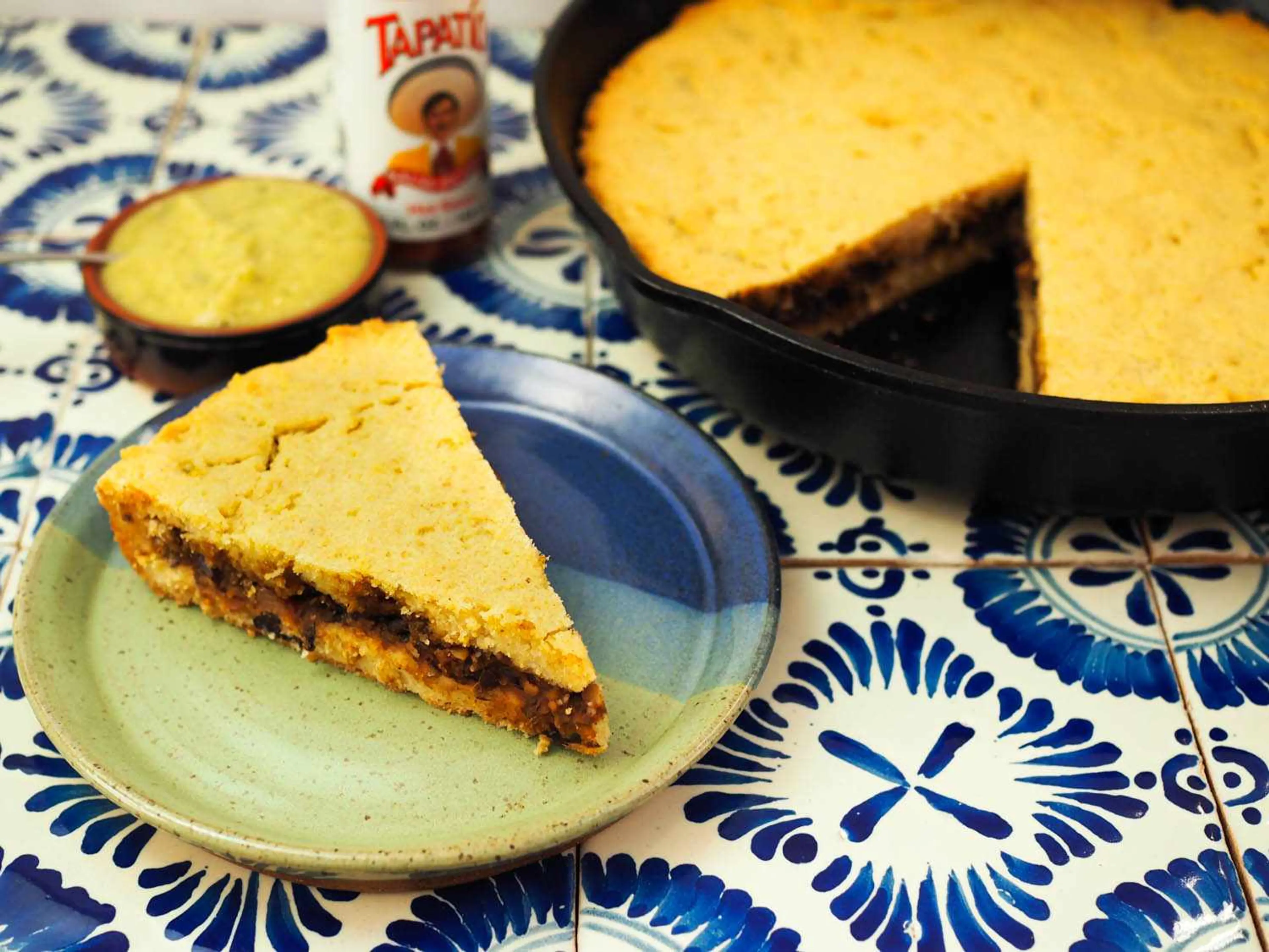 Tamal de Cazuela (Mexican Tamale Pie) With Black Bean Fillin