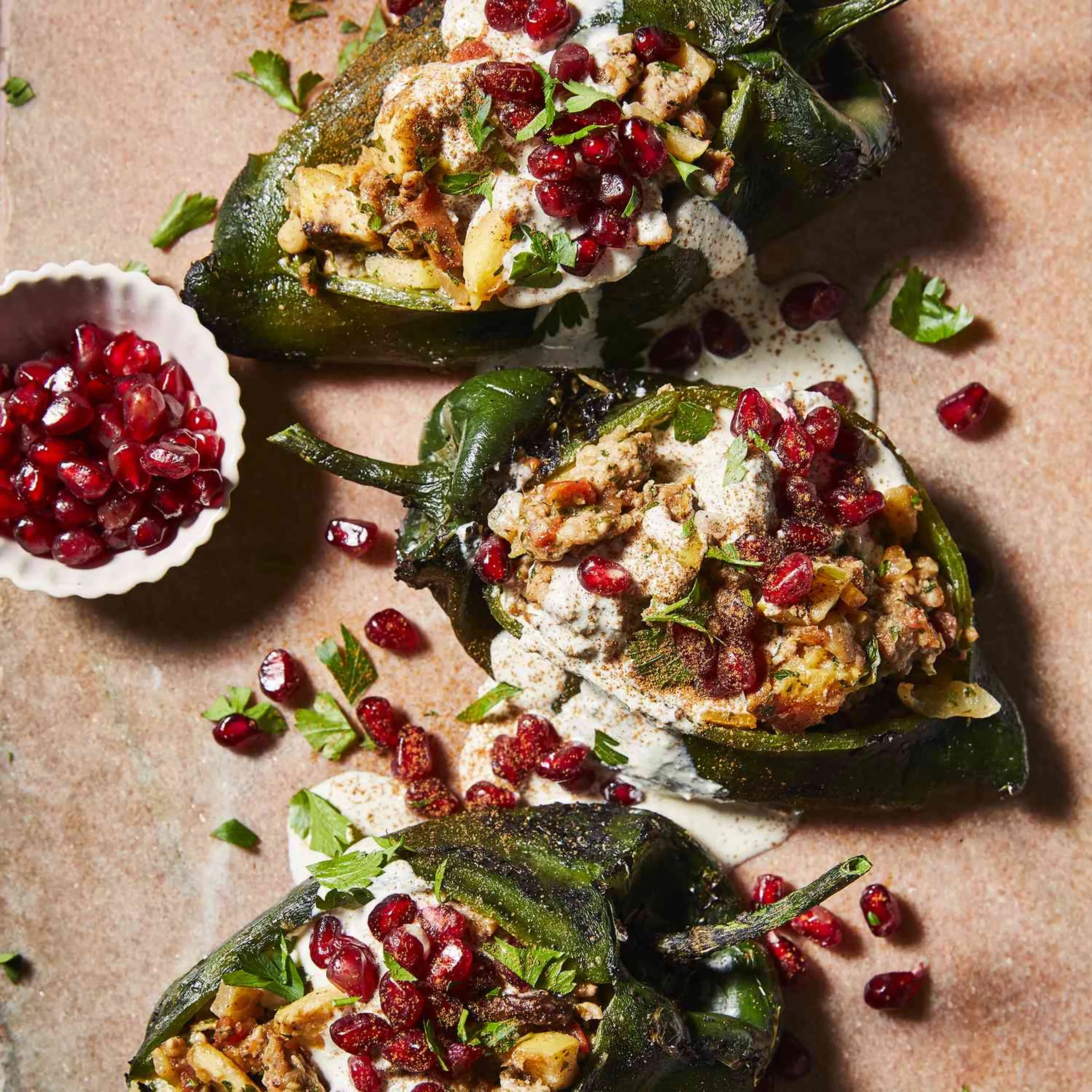 Chiles en Nogada (Mexican Stuffed Poblano Peppers in Walnut