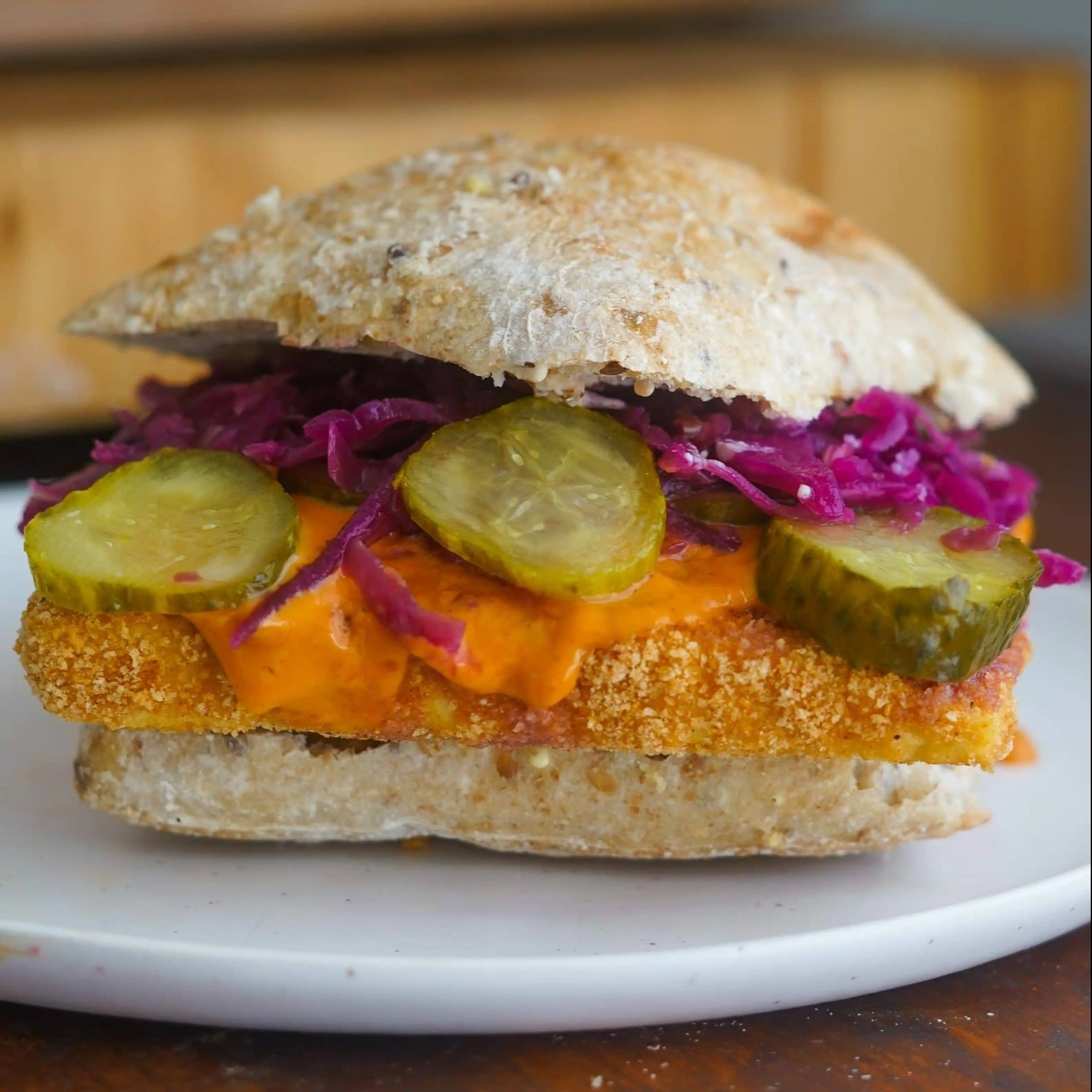 Dill Pickle Tofu Sandwich