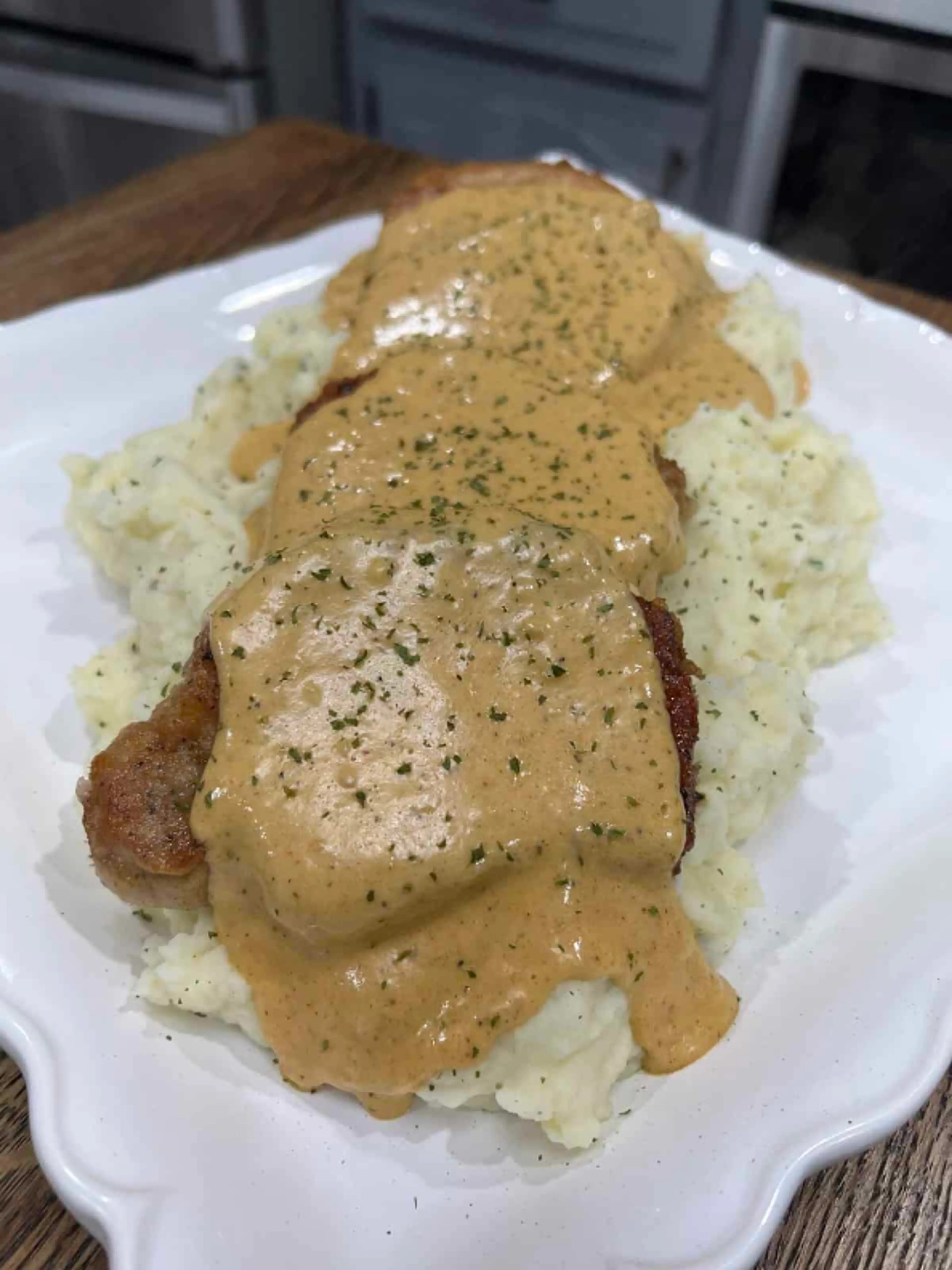 Creamy Pan Fried Pork Chops