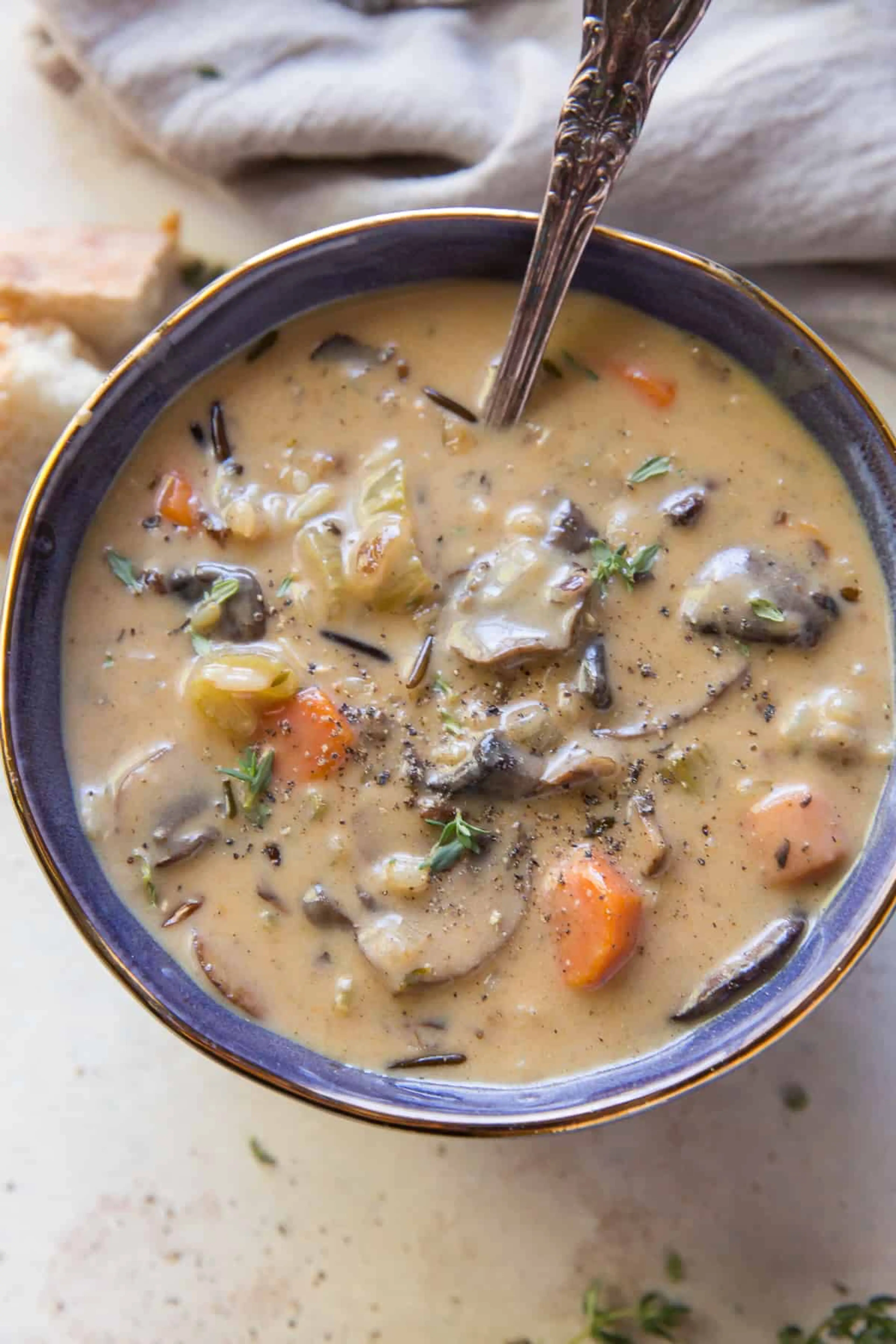 Creamy Mushroom Wild Rice Soup