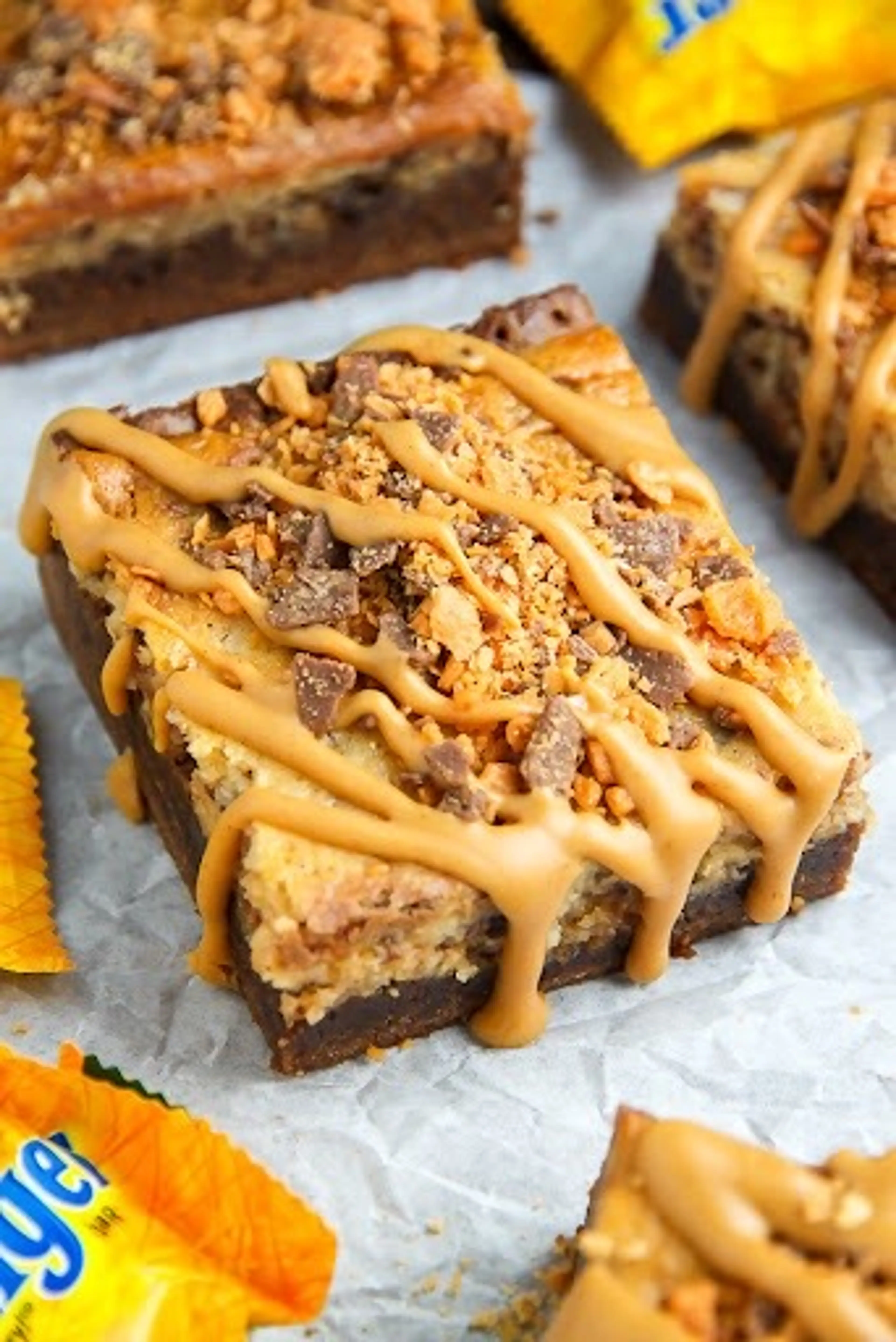 Butterfinger Cheesecake Brownies