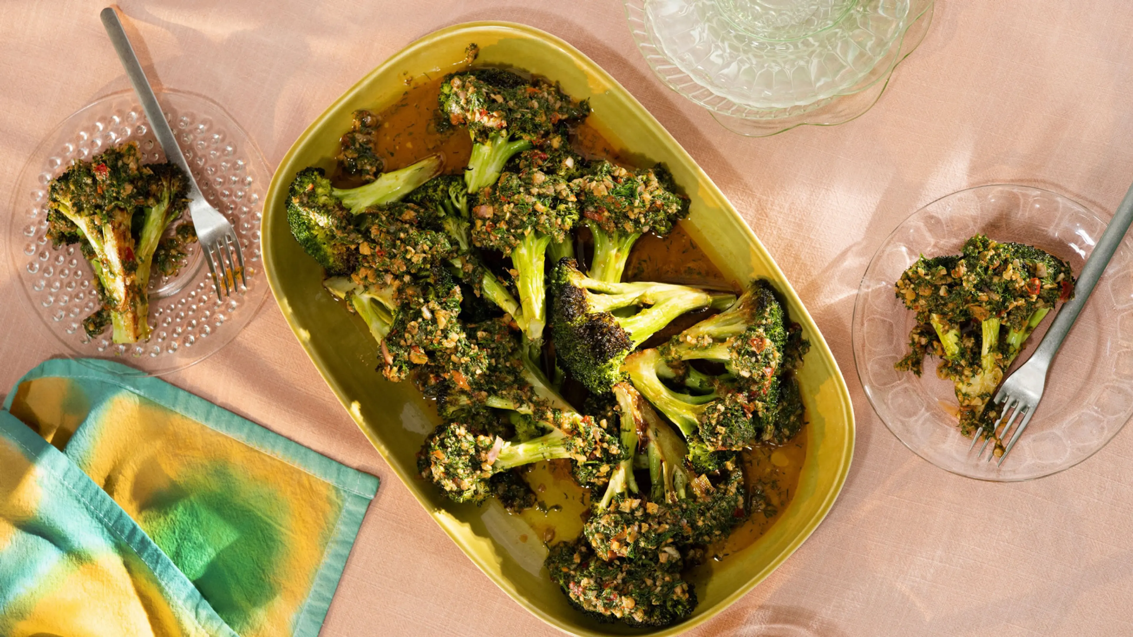 Roasted Broccoli With Savory Dill Sauce