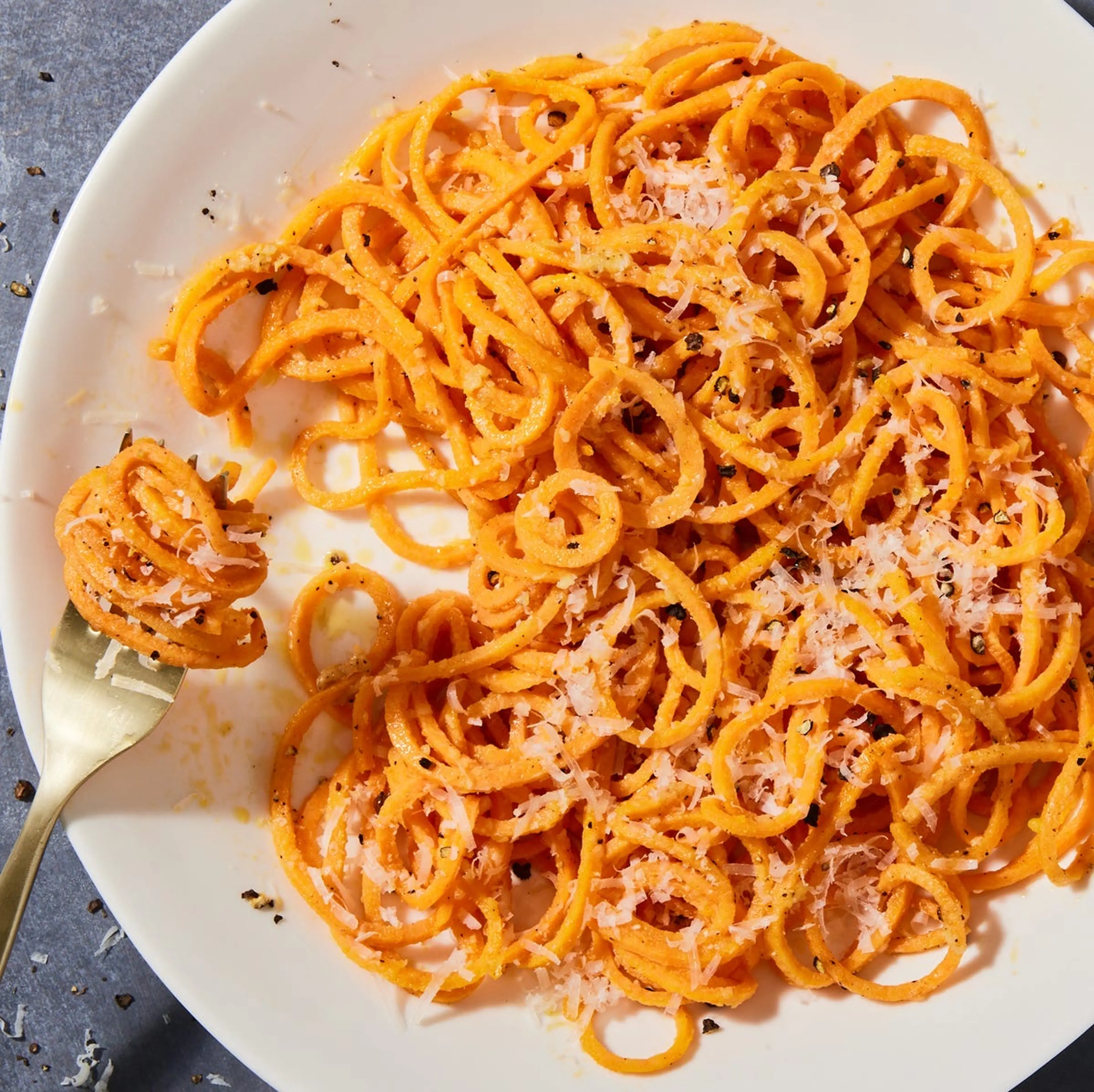 Cacio E Pepe Sweet Potato Noodles