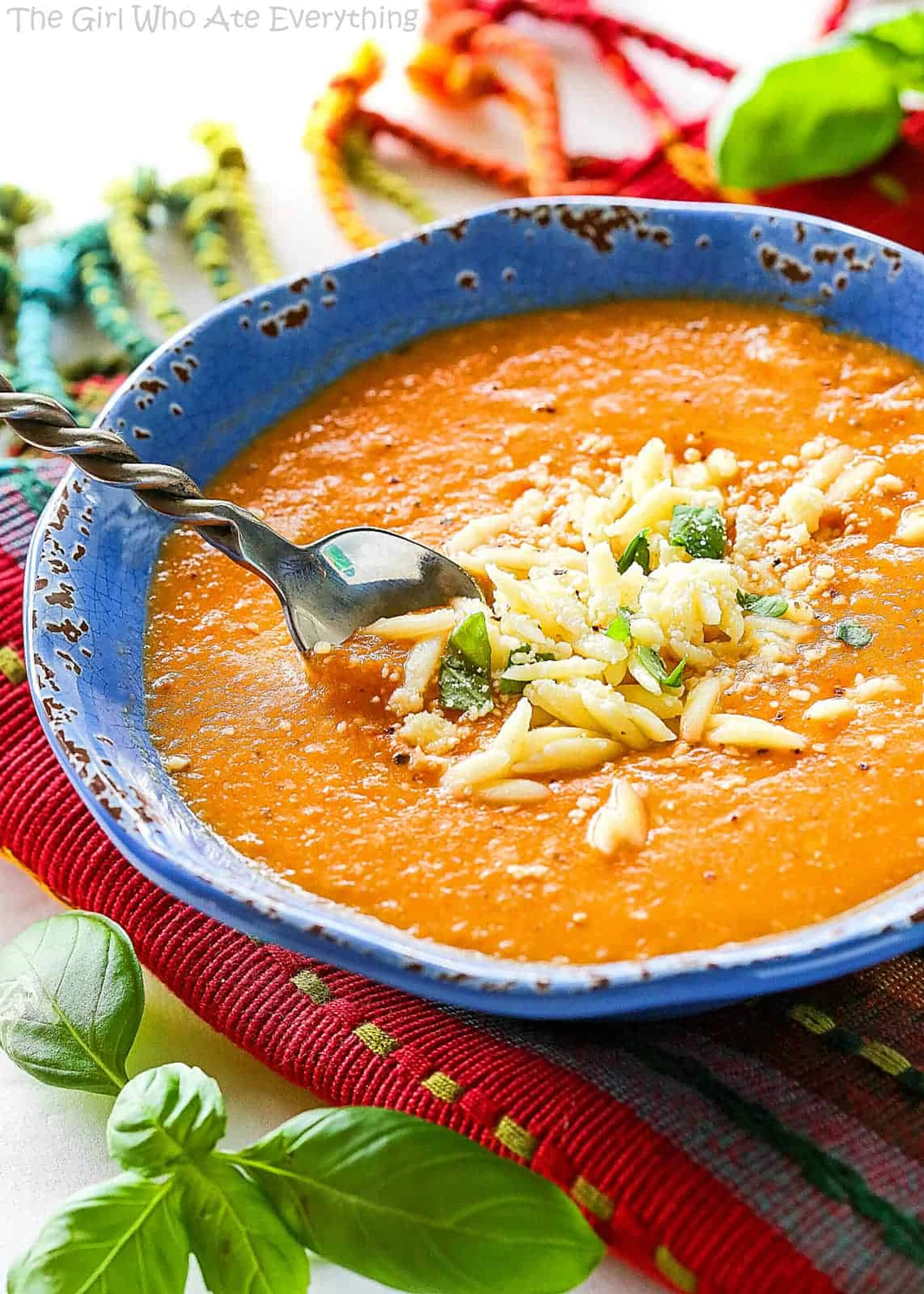 Tomato Basil Parmesan Soup (slow cooker + dutch oven option)