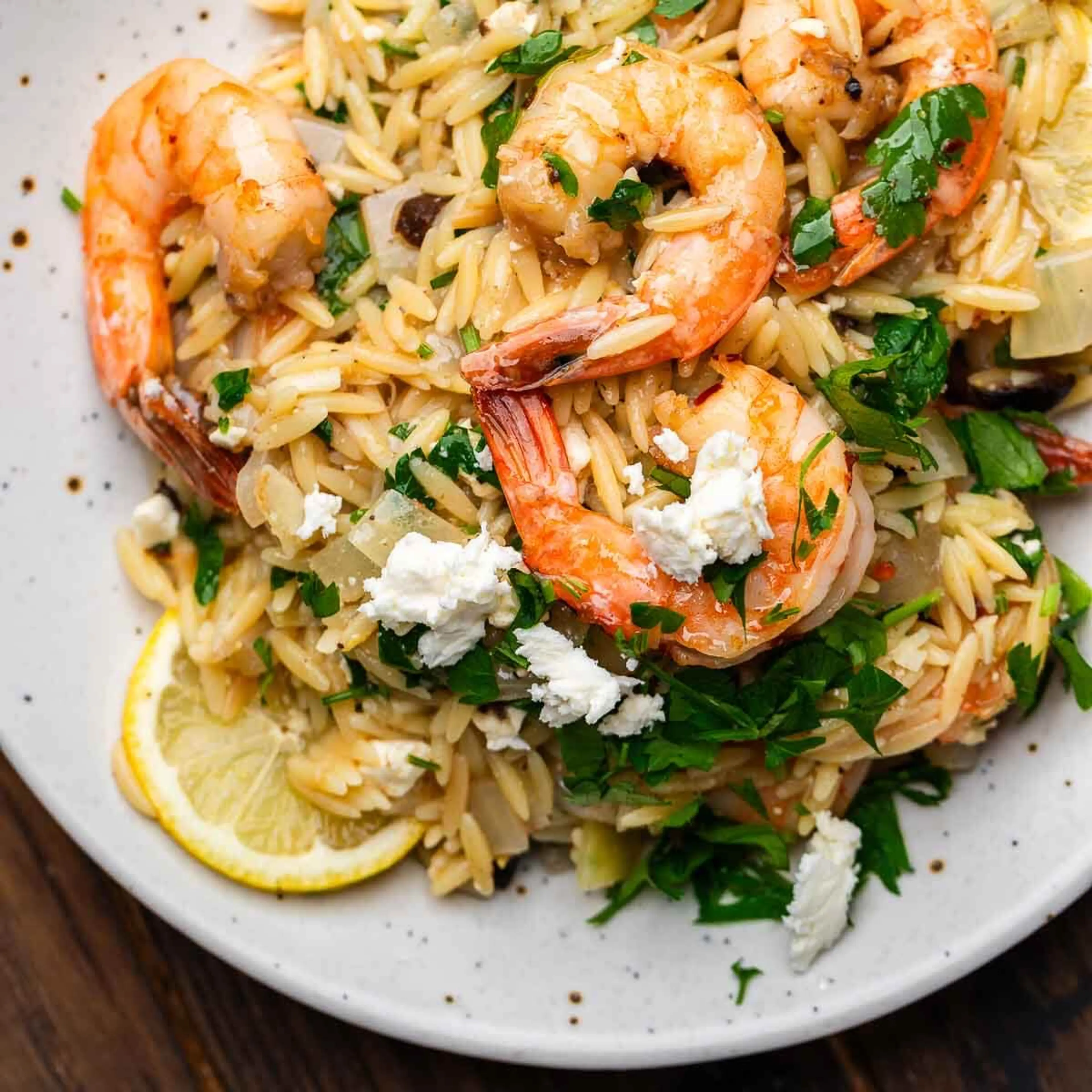 Orzo with Shrimp and Feta