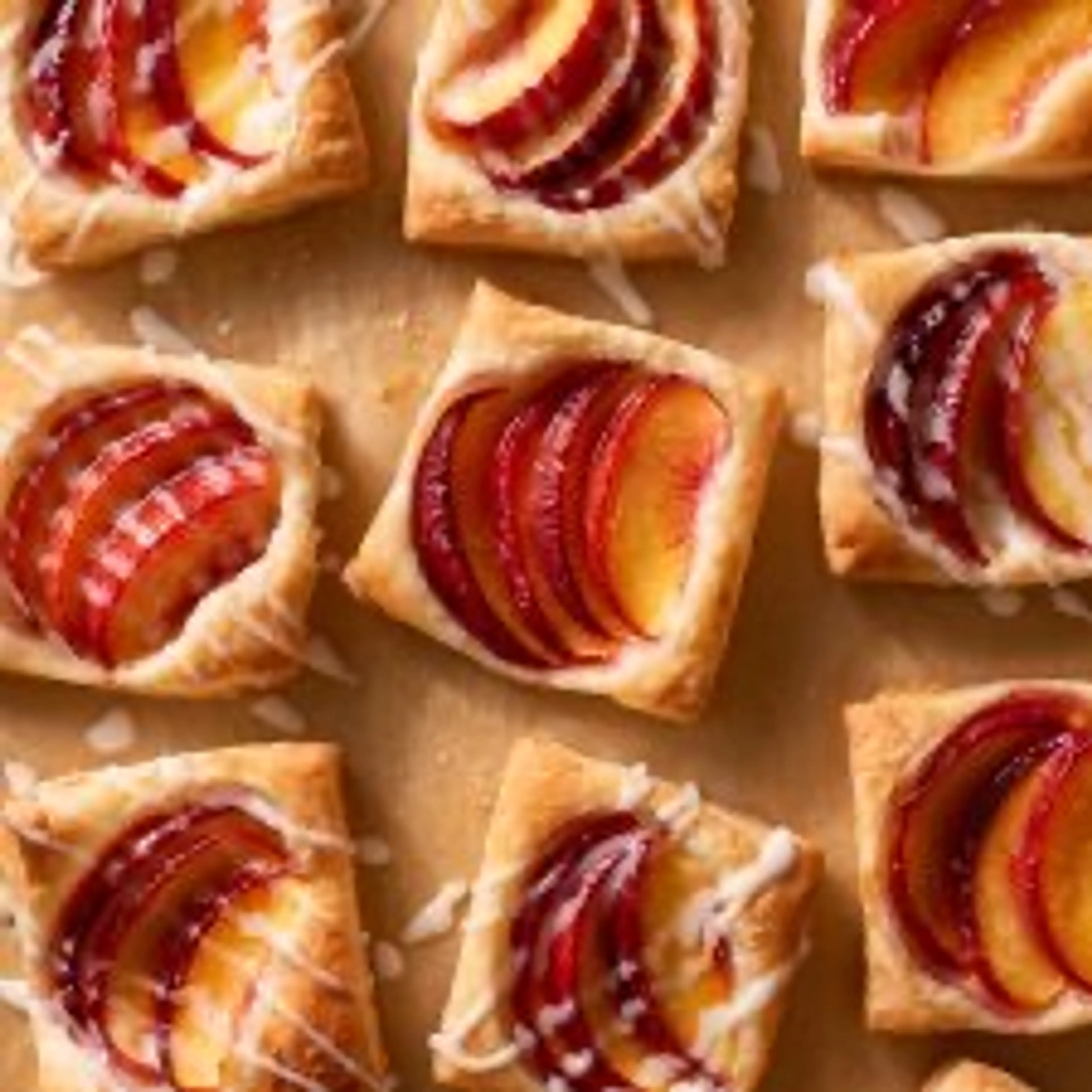 Mini Peach Puff Pastry Tarts with Honey