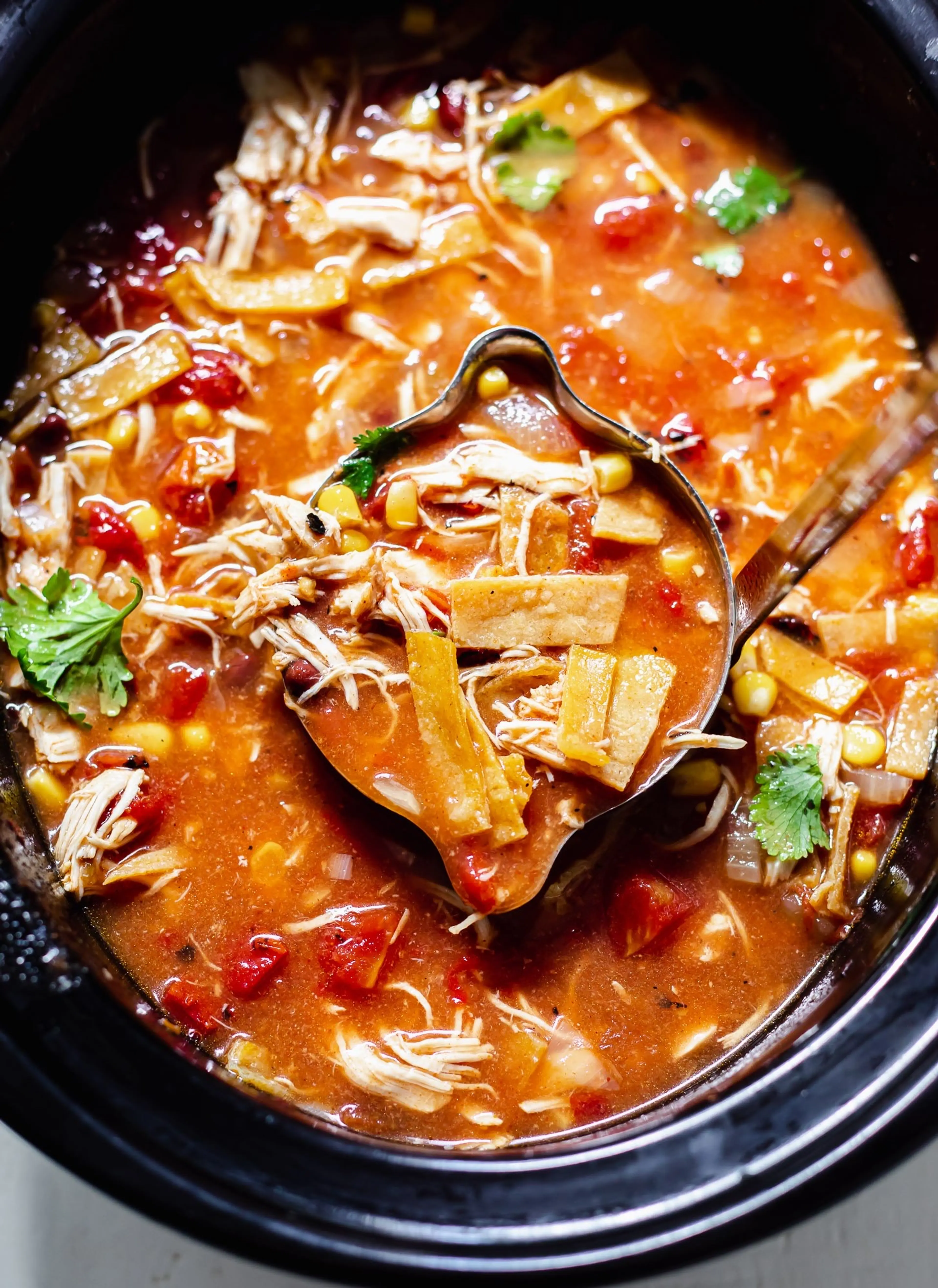 Slow Cooker Chicken Tortilla Soup