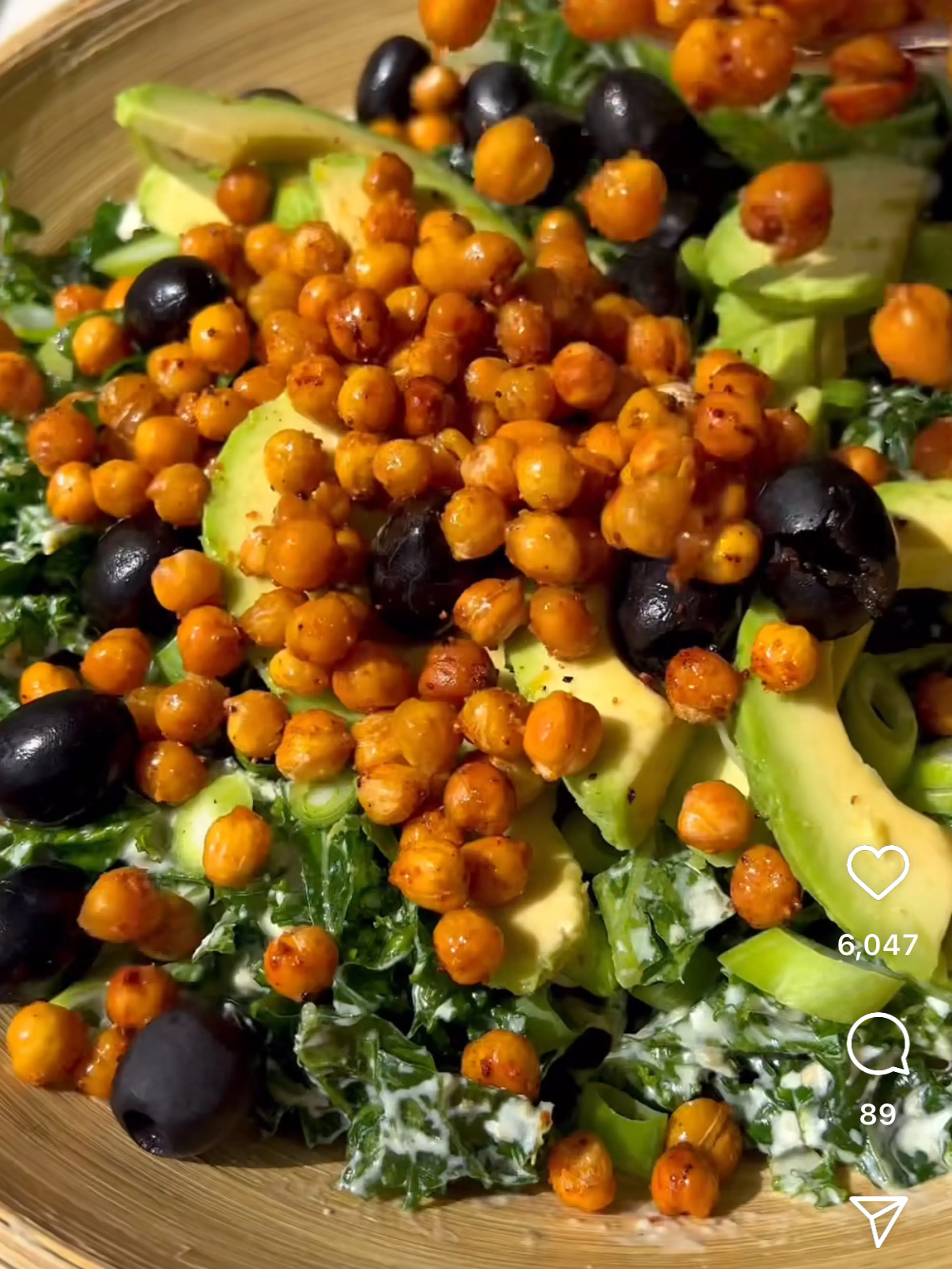 Kale Chickpea Caesar Salad