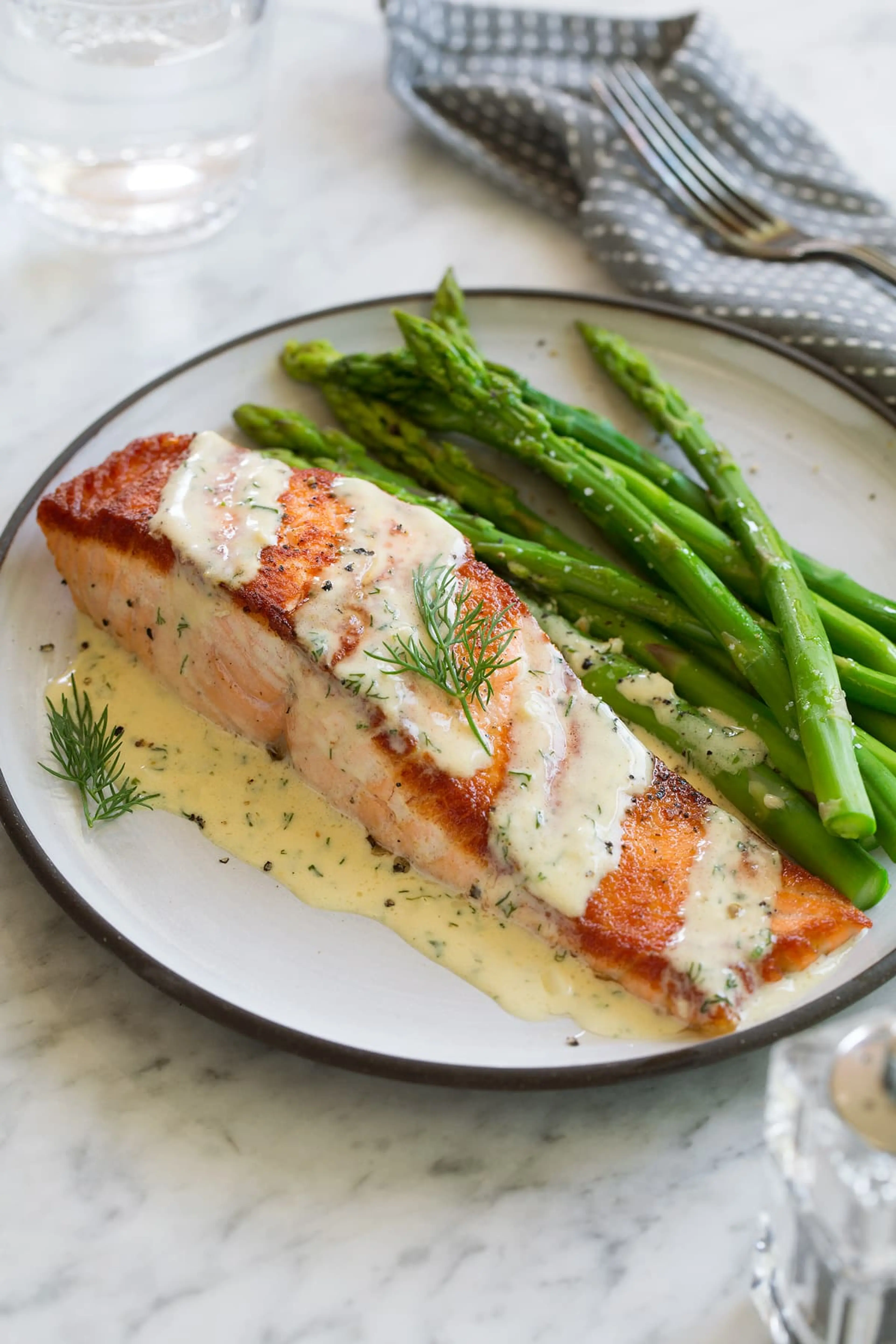 Pan Seared Salmon with Creamy Garlic Dijon Sauce