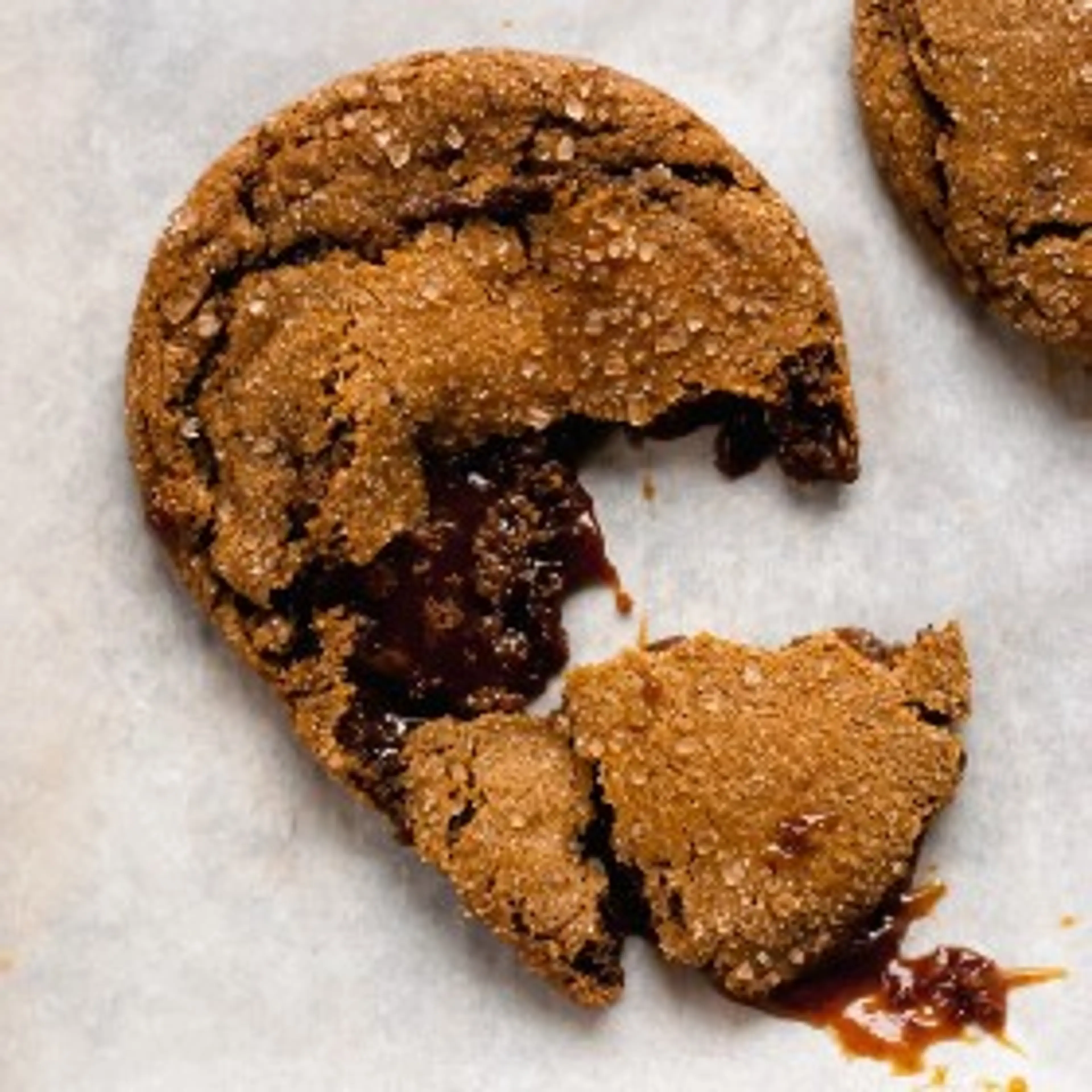 Caramel-Stuffed Ginger Molasses Cookies