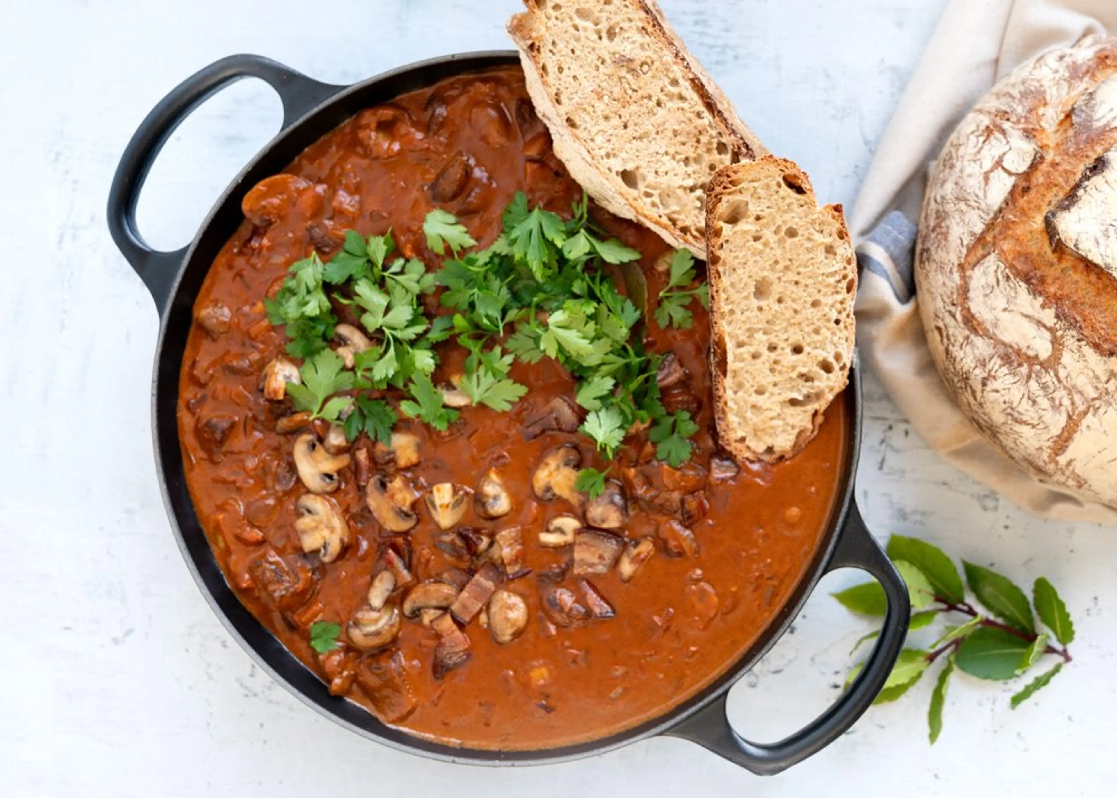 Bøf Stroganoff med kartoffelmos