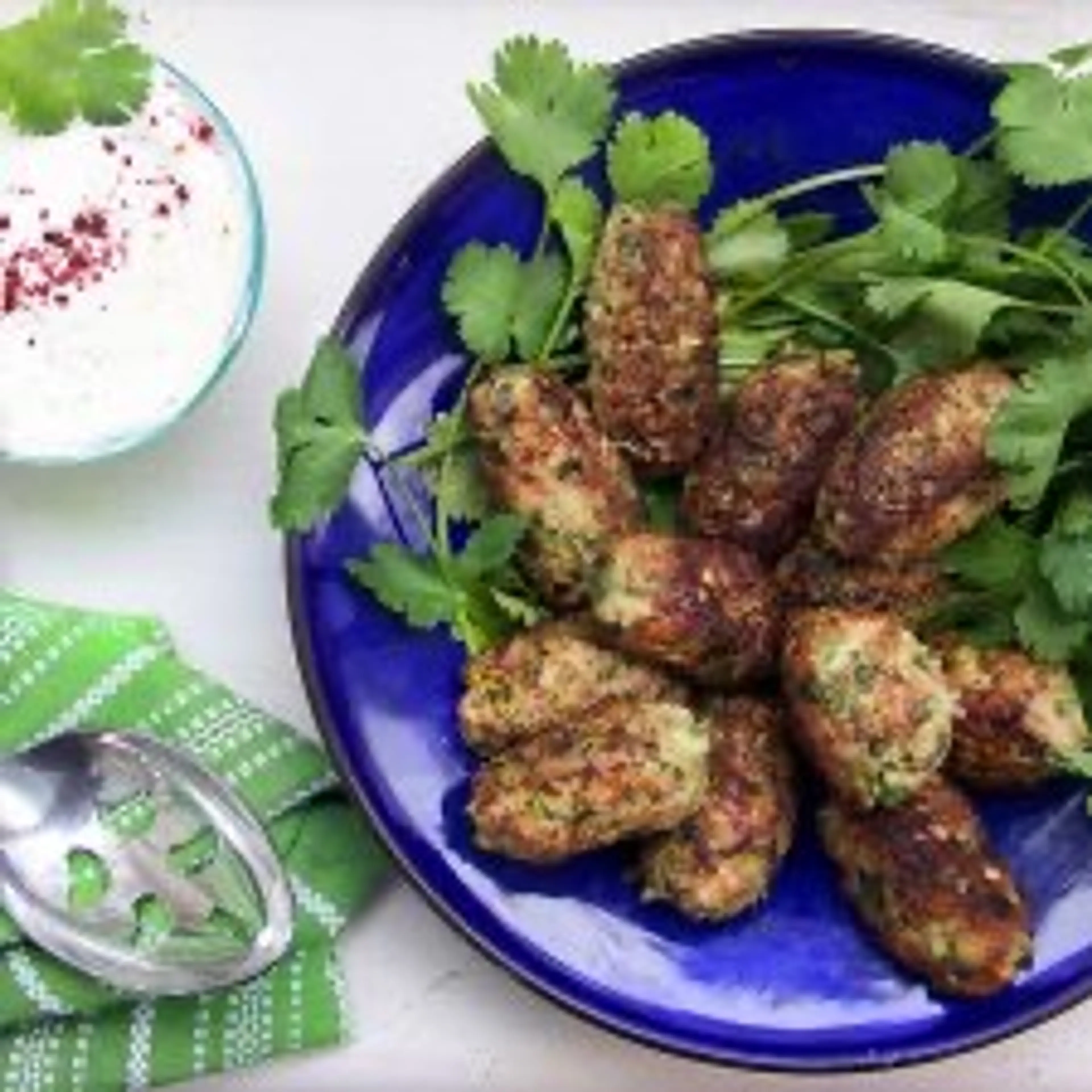 Ottolenghi's Turkey Zucchini Meatballs with Lemony Yogurt Sa