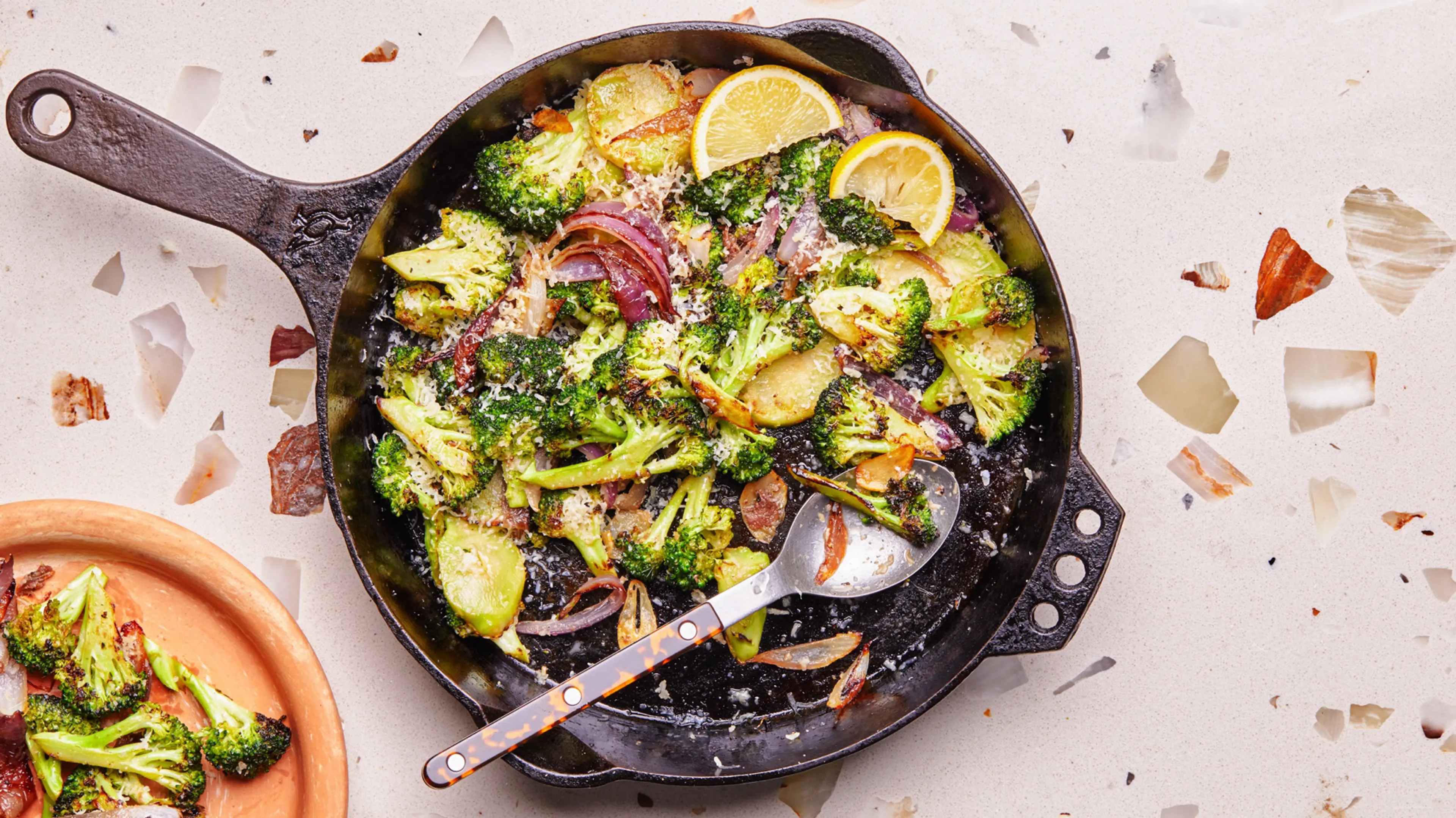 Broccoli With Onion and Parmesan