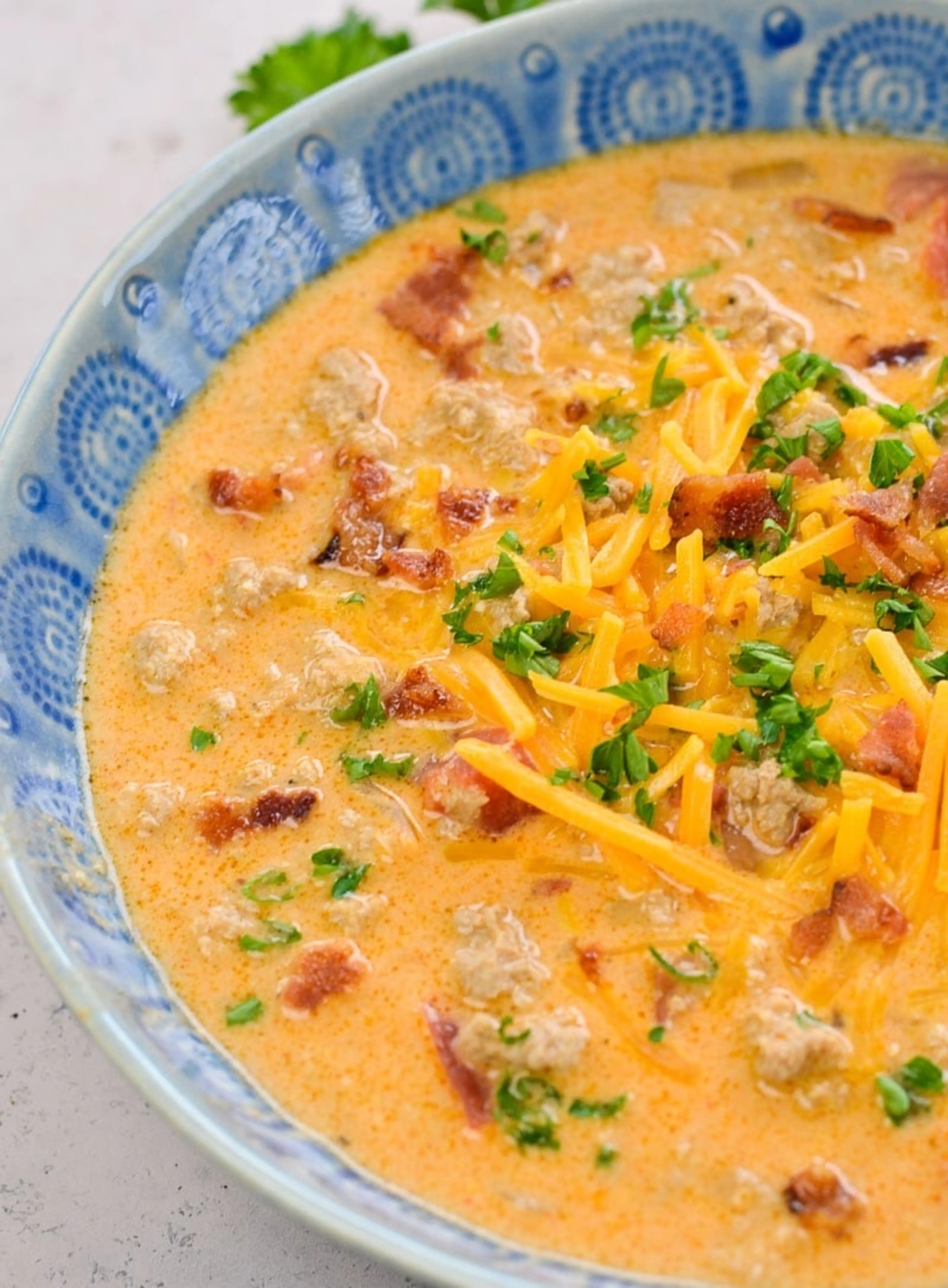 Bacon Cheeseburger Soup (keto + low carb)