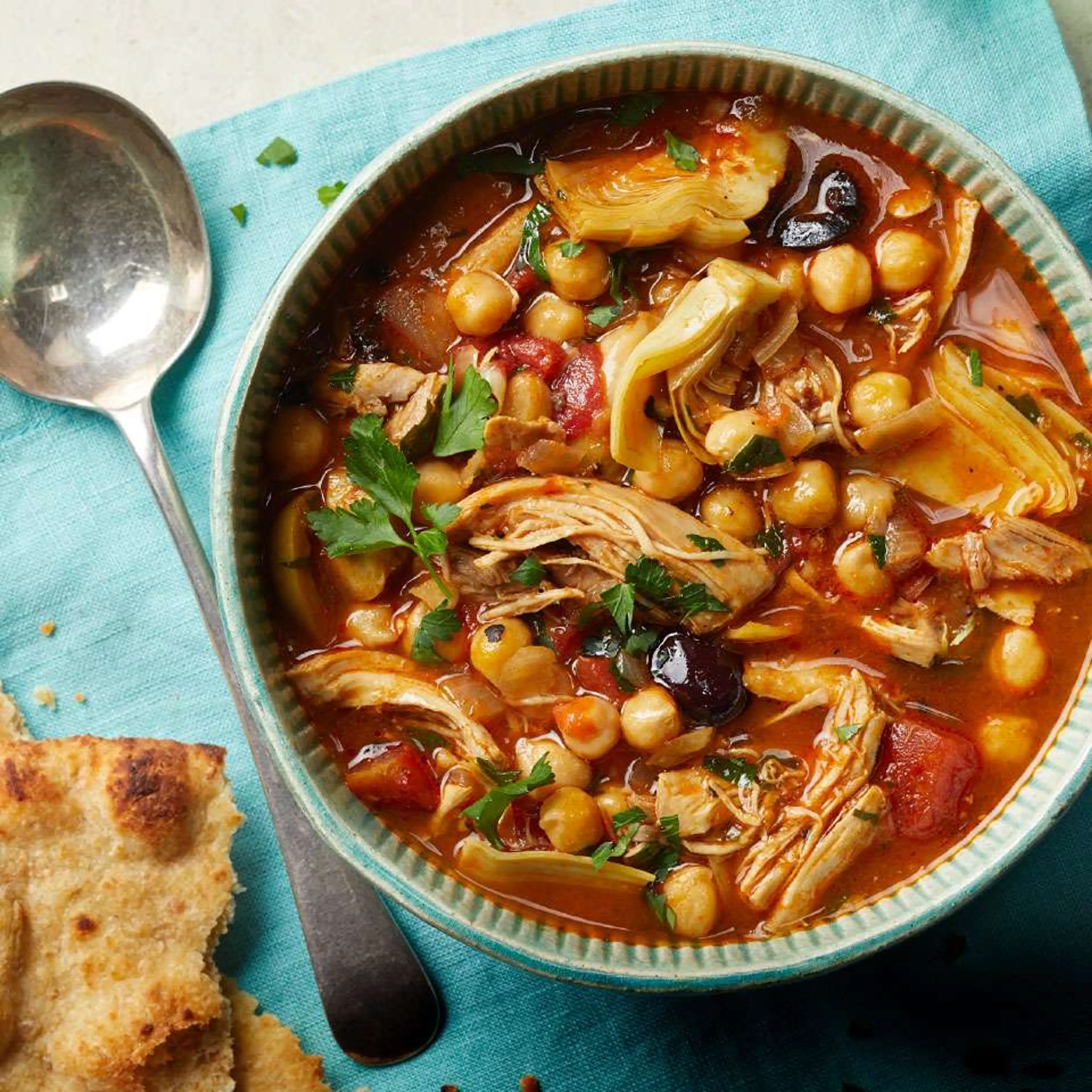 Slow-Cooker Chicken & Chickpea Soup