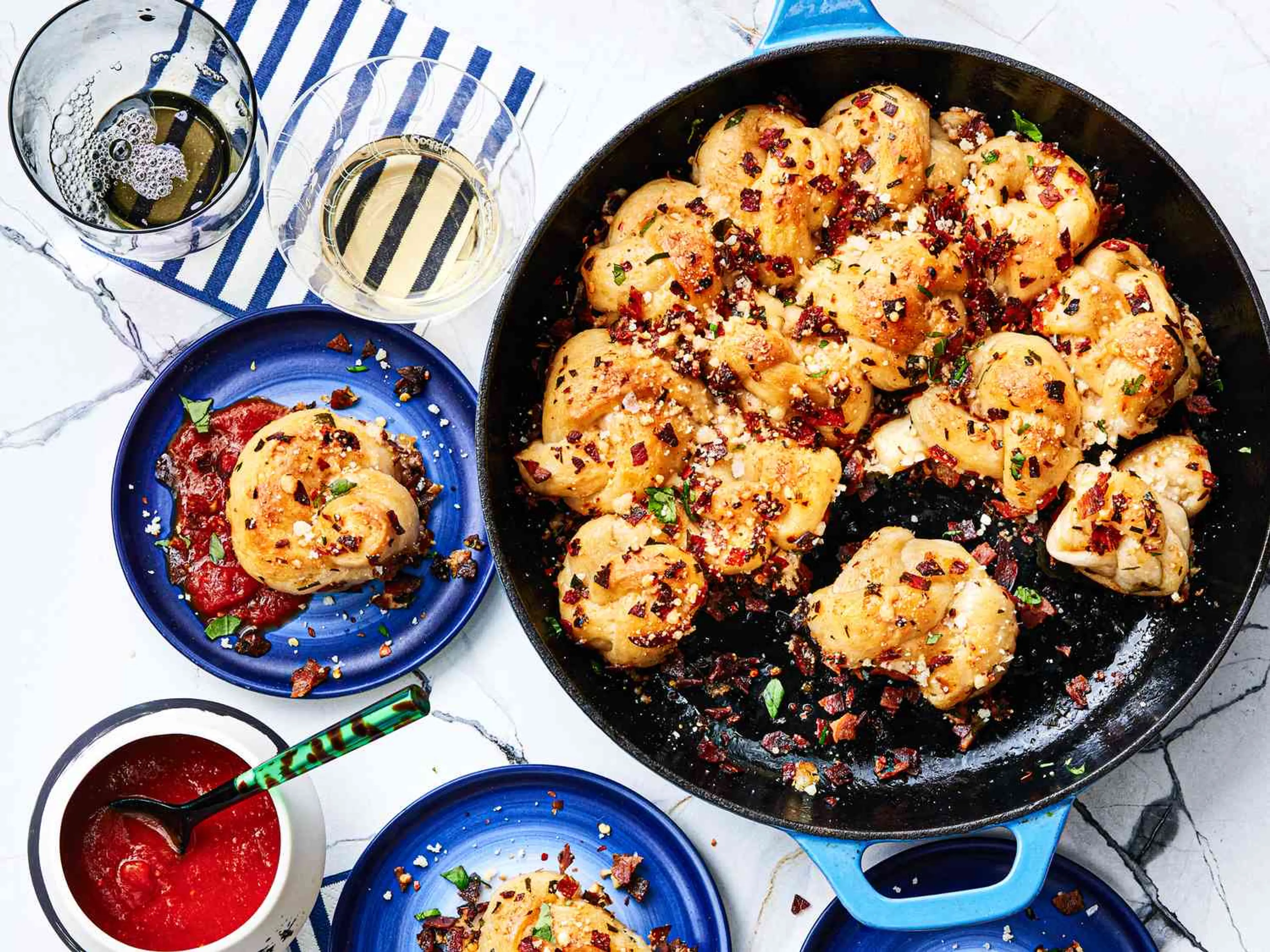 Easy Pull-Apart Pepperoni Garlic Knots