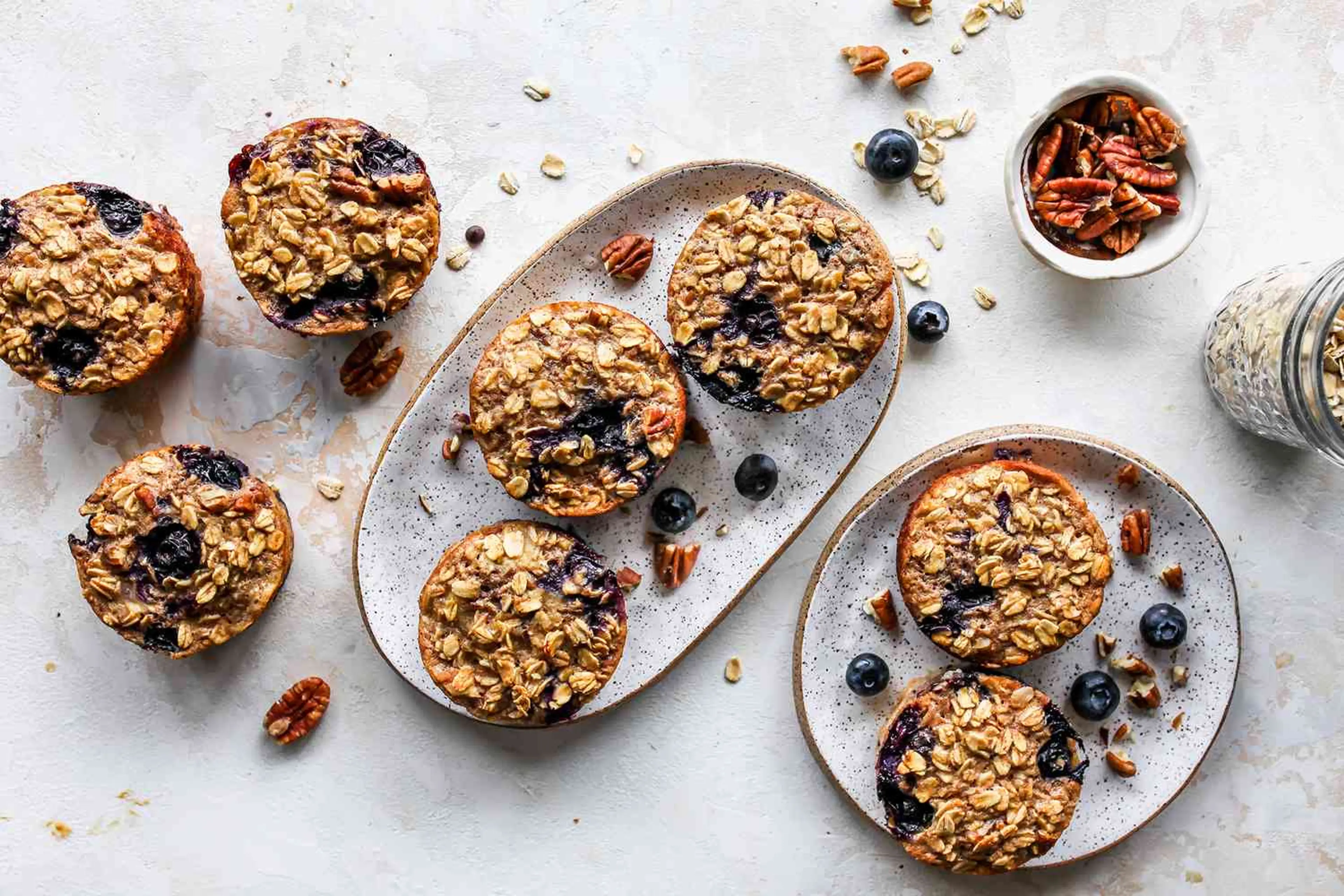 Baked Blueberry & Banana-Nut Oatmeal Cups