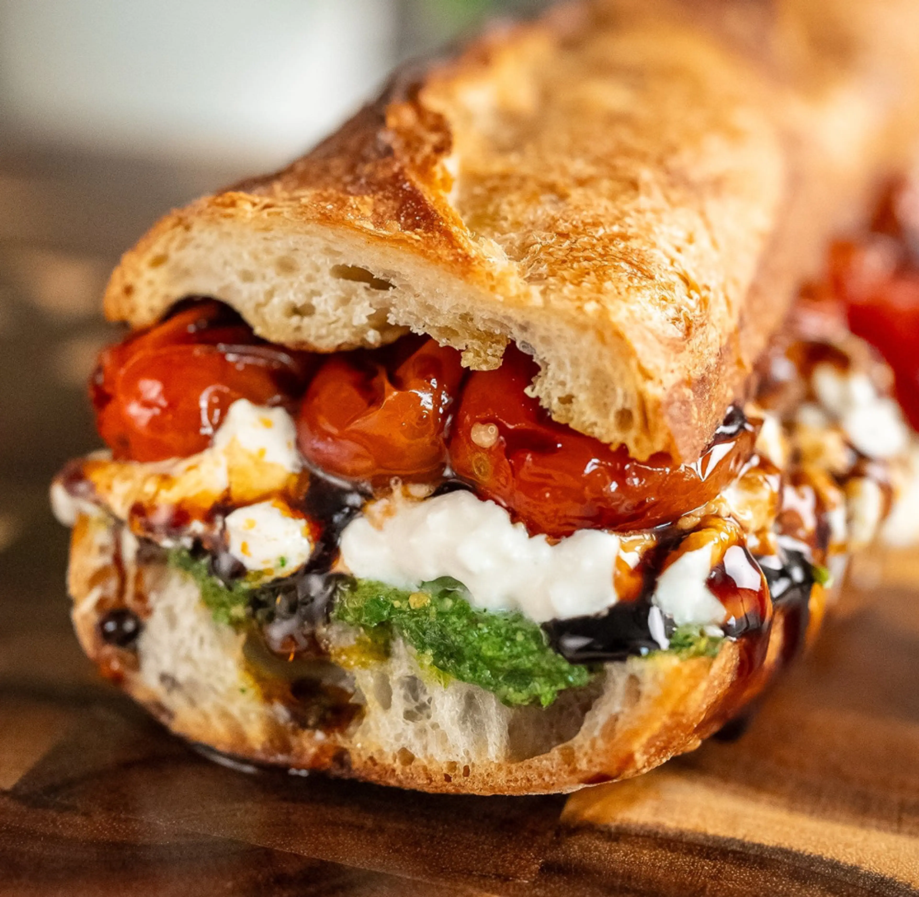 Burrata Caprese Sandwich with Cherry Tomato Confit