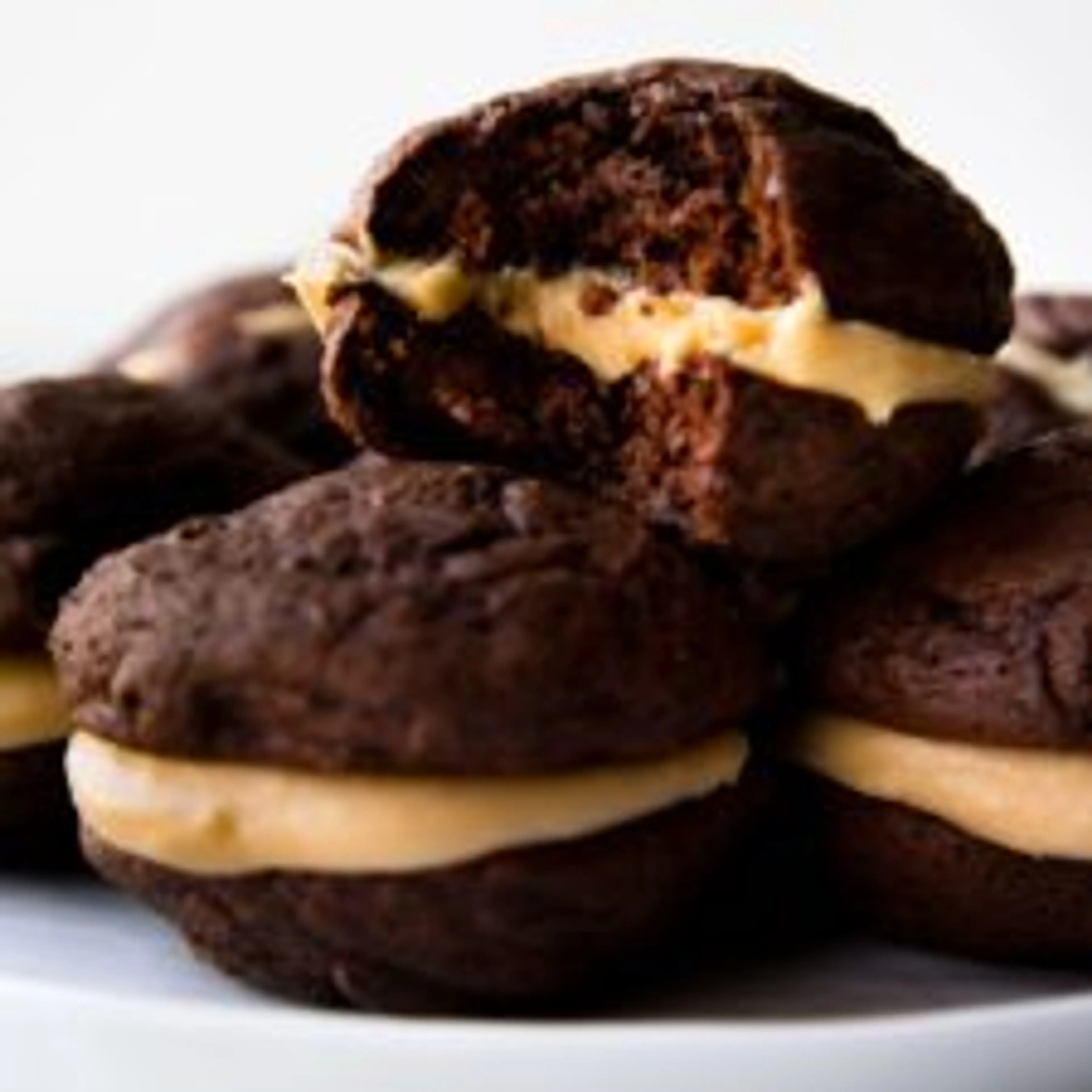 Chocolate Whoopie Pies with Salted Caramel Frosting