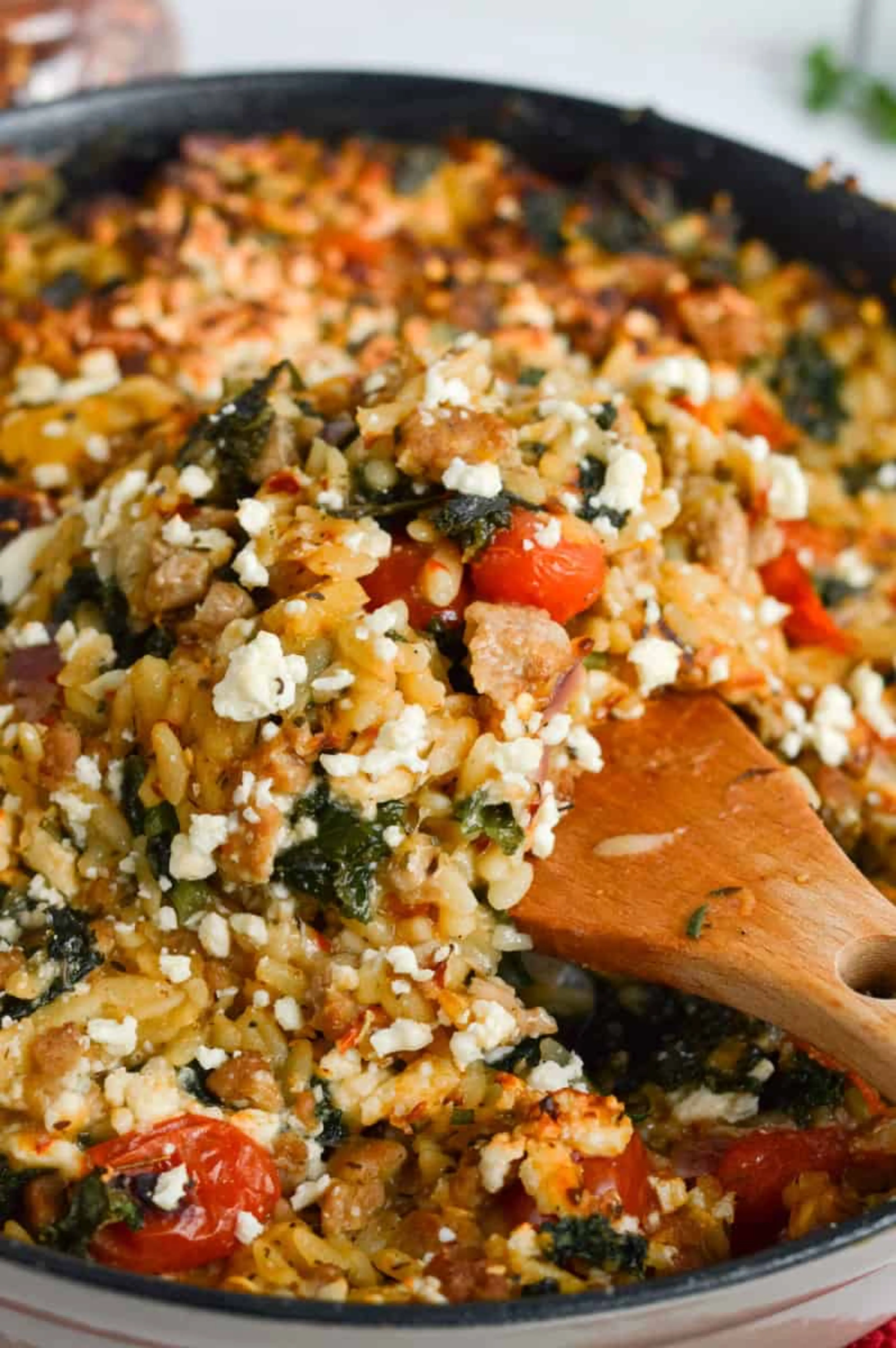 Butternut Squash and Sausage Orzo with Kale (One Pan)