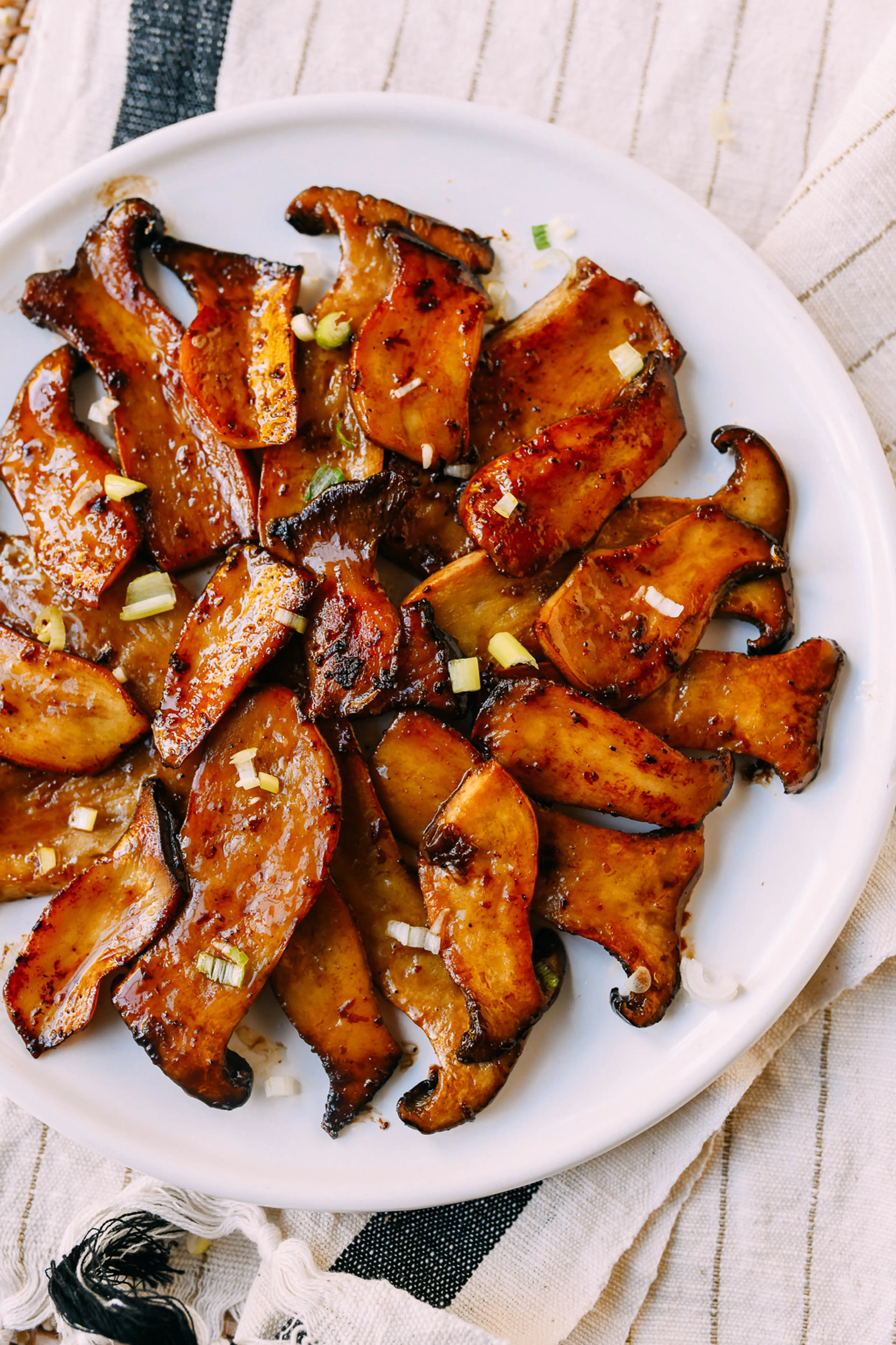 Soy Butter Glazed King Oyster Mushrooms