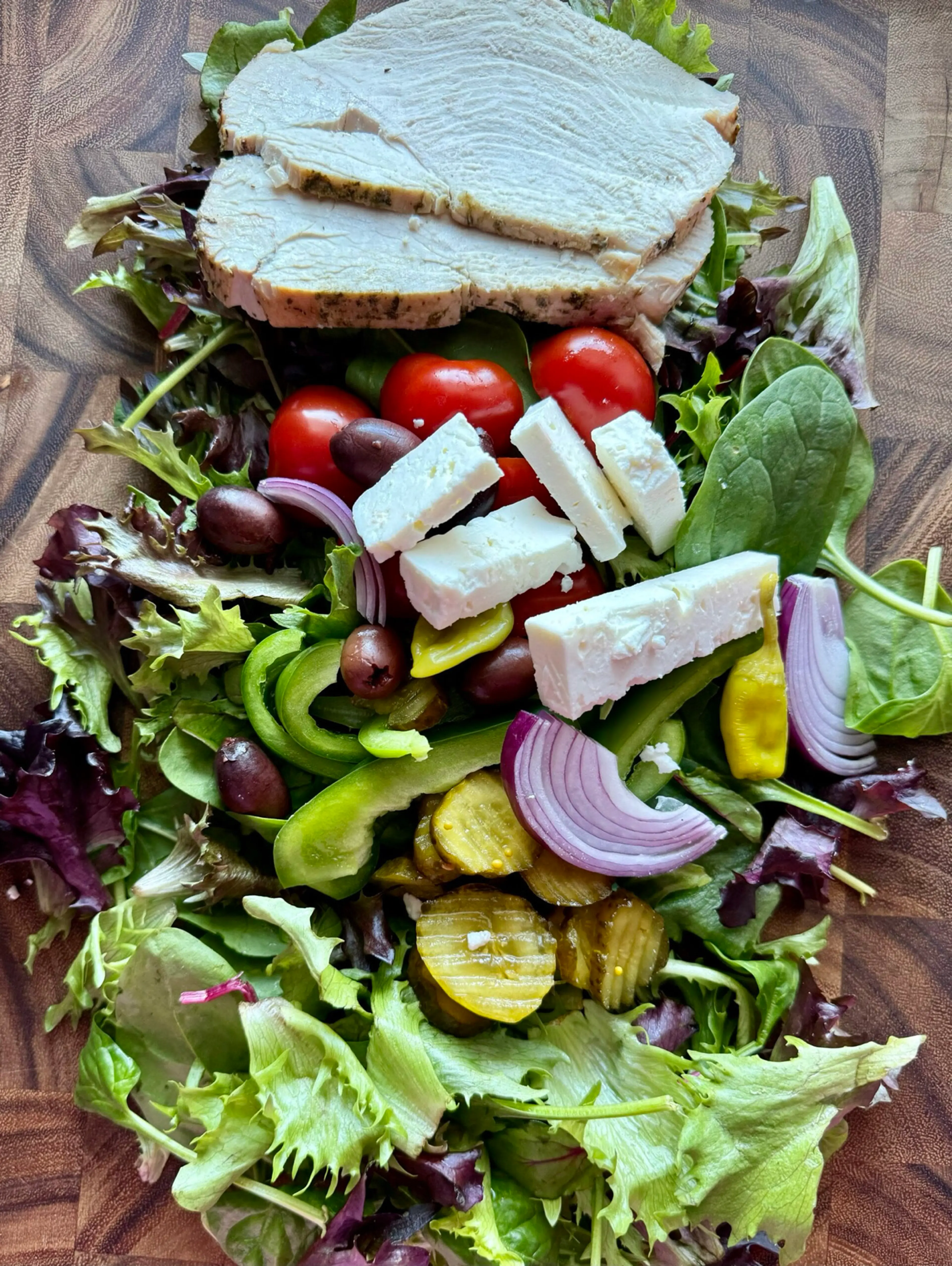 Greek Quickie Cutting Board Chopped Salad