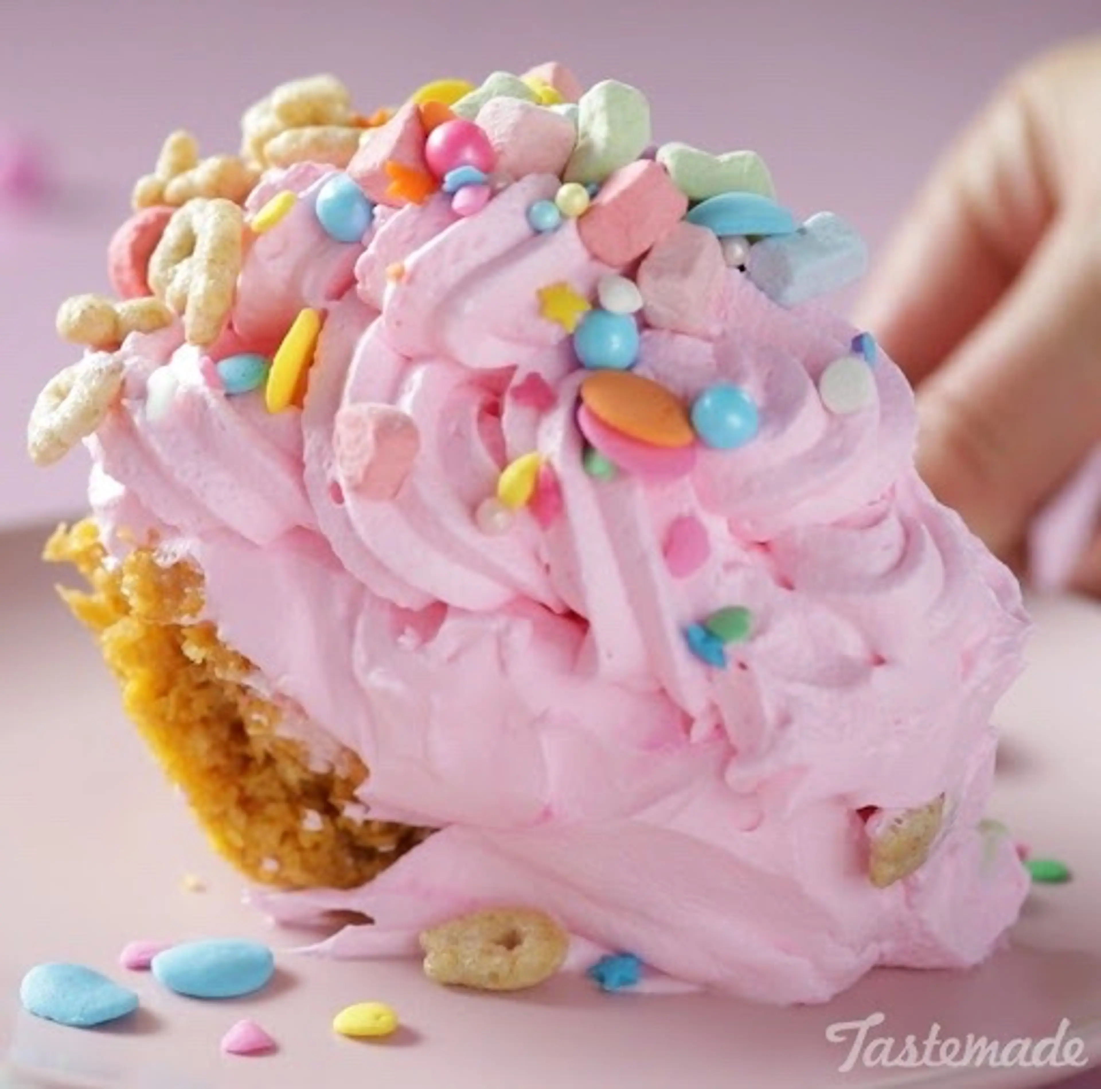 Lucky Charms Cereal Milk Ice Cream Pie