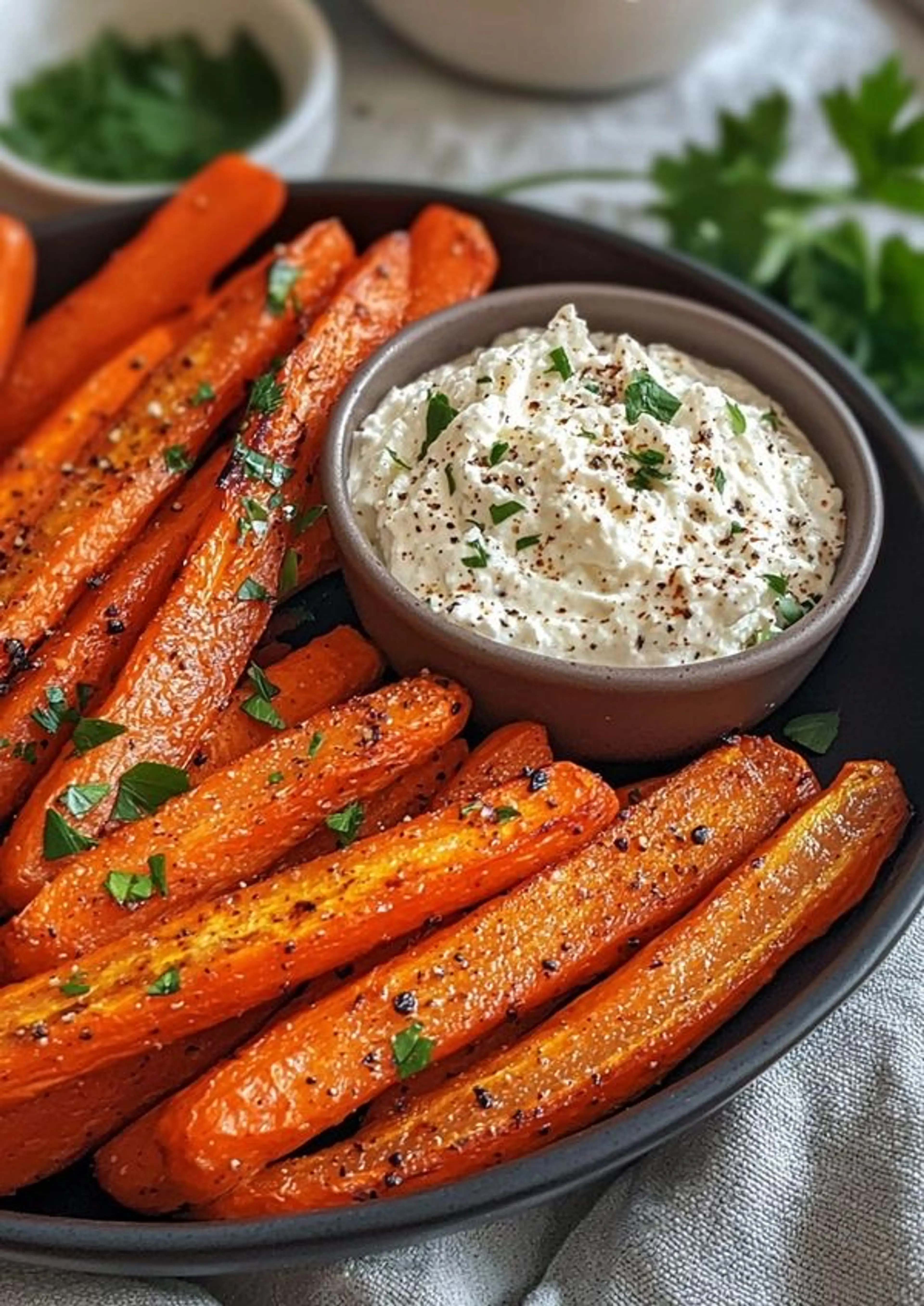 Roasted Carrots with Whipped Feta Dip