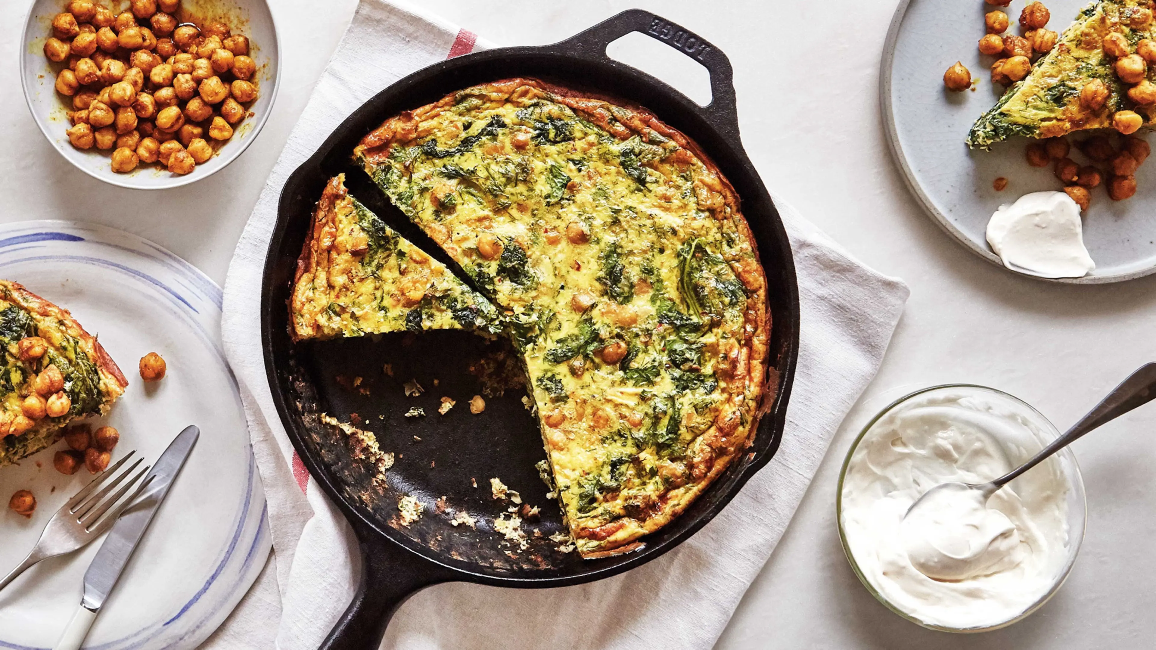 Chickpeas and Greens Frittata