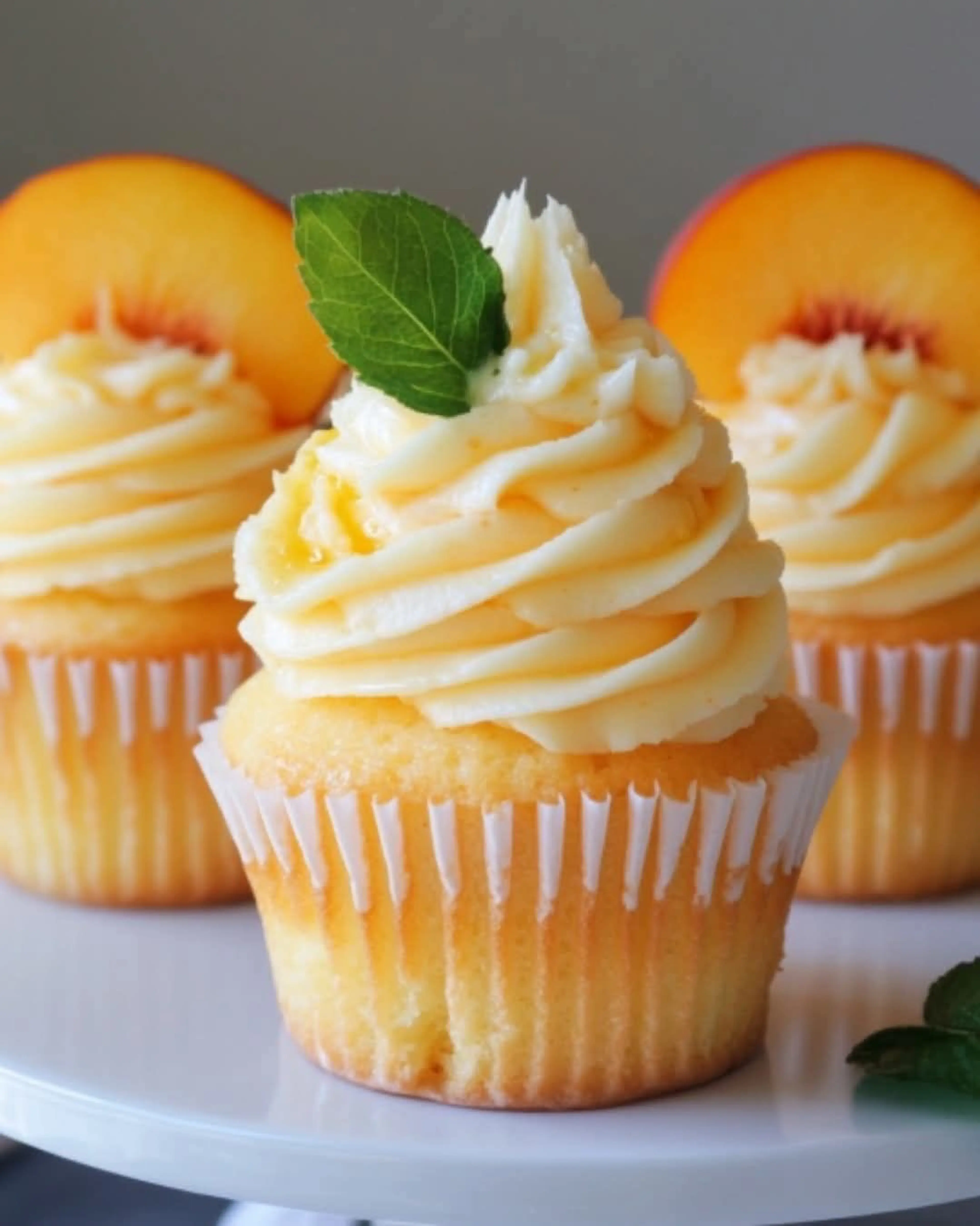 Honey Peach Cream Cheese Cupcakes