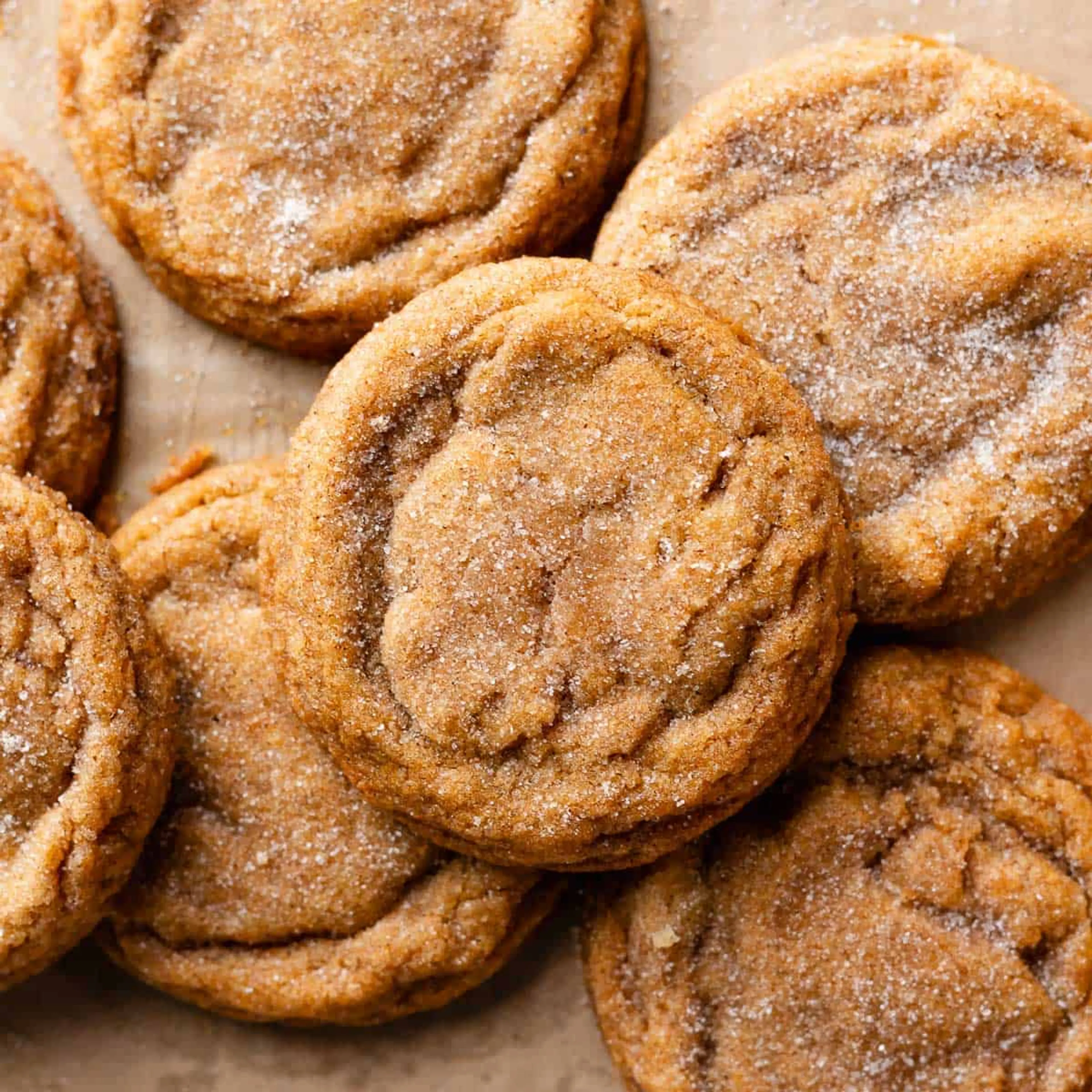 Chewy Pumpkin Snickerdoodle Cookies