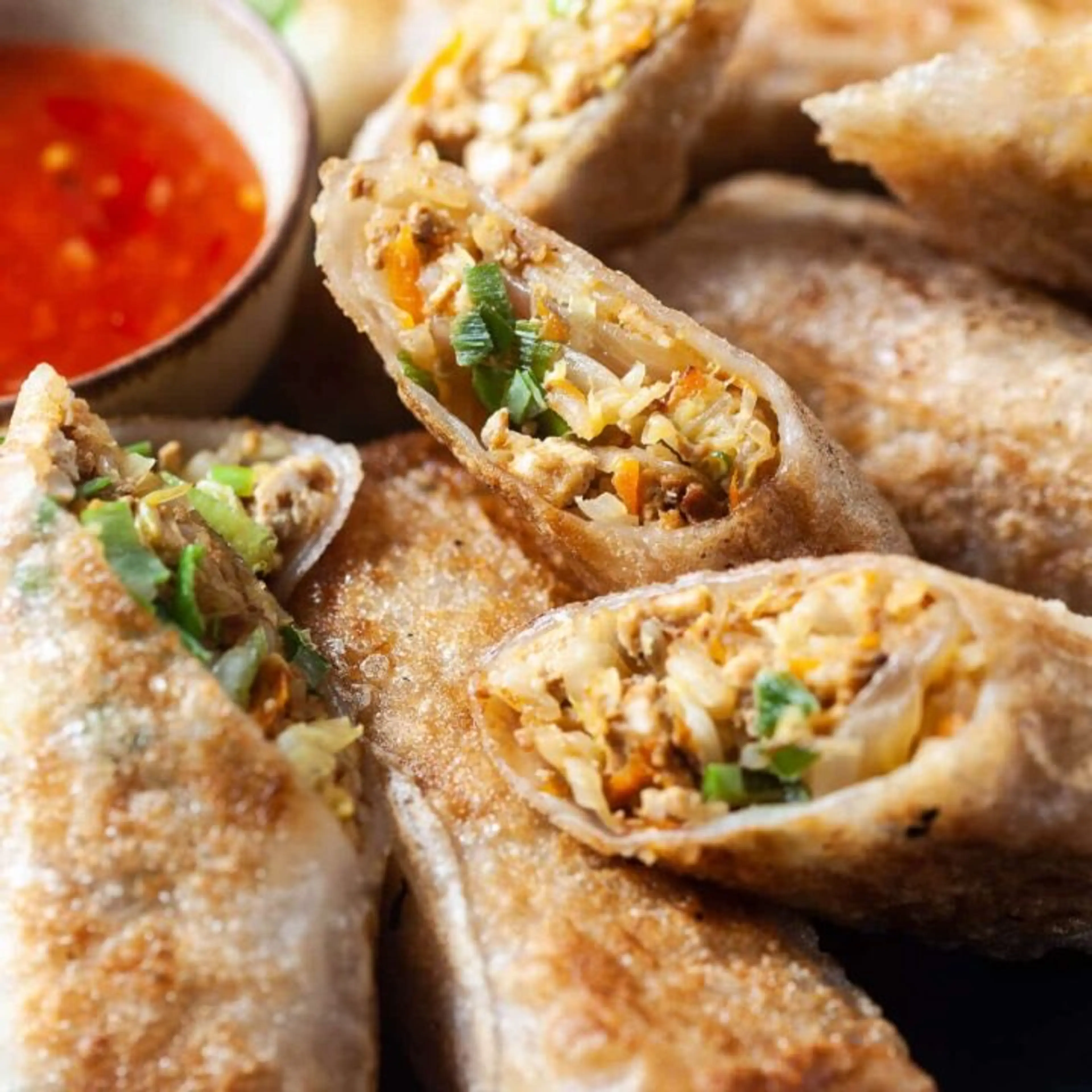 Crispy Pan-Fried Tofu Spring Rolls